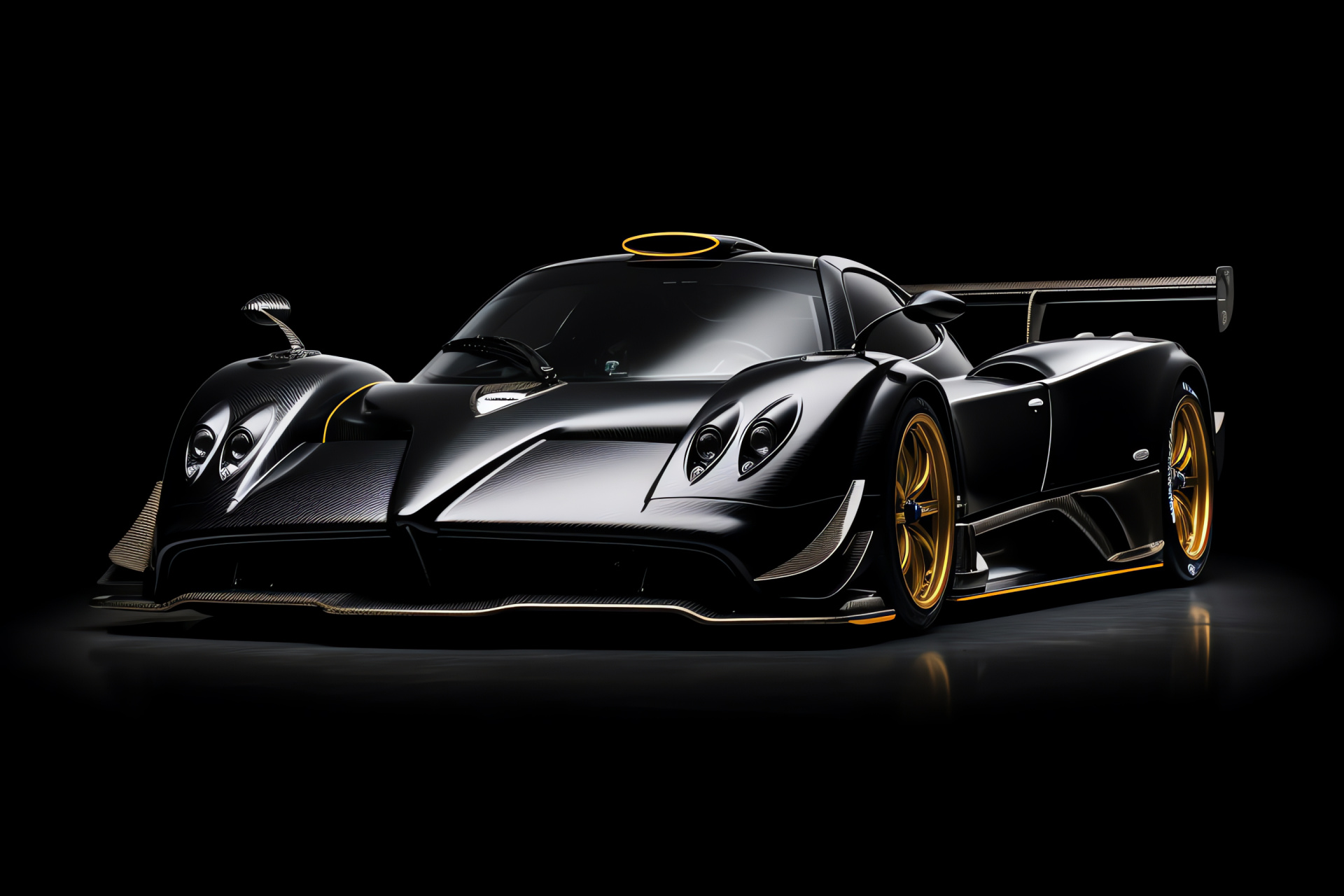 Pagani Zonda F, Wide stance, Lightweight materials, Precise detailing, Automotive craftsmanship, HD Desktop Image