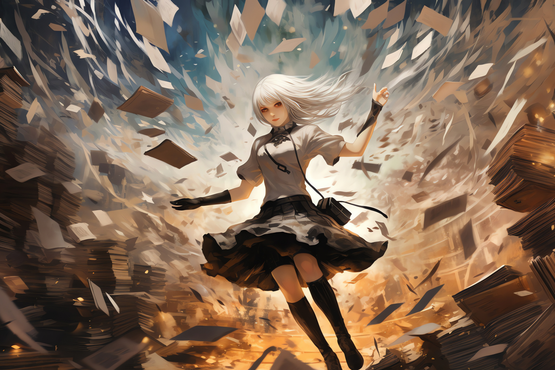 Nier Replicant, Action RPG combat, Mystic Grimoire Weiss, The Book of Sealed Verses, Arcane patterns, HD Desktop Image