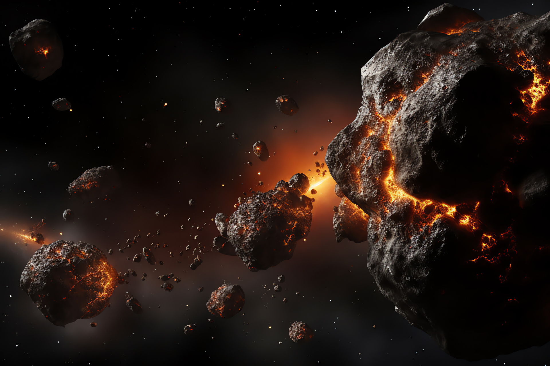 Asteroid belt chaos, Cosmic rocks, Minor planets, Solar system debris, Space geology, HD Desktop Wallpaper