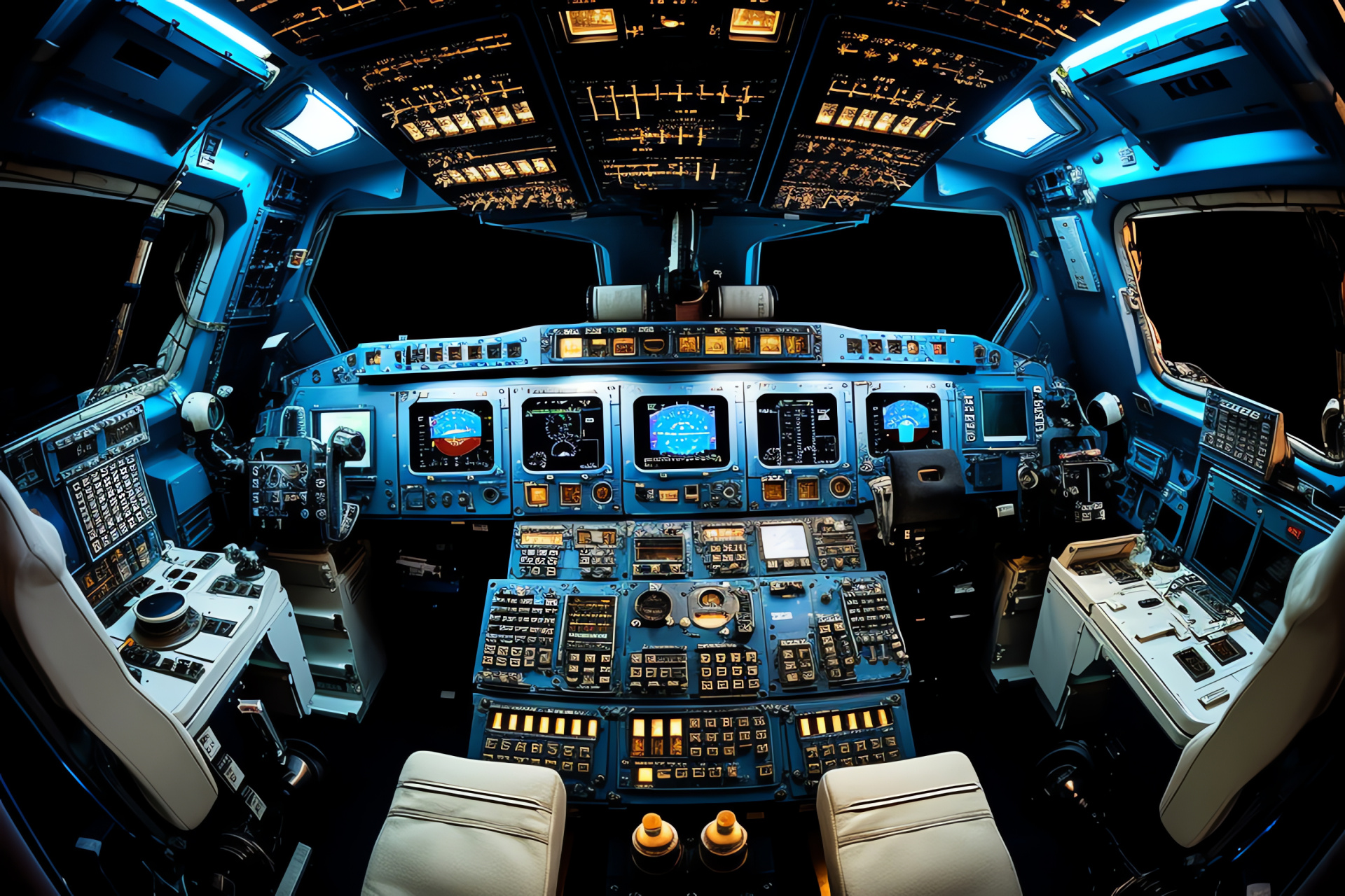 Pilot's gateway to cosmos, Navigational hub, Flight operation tools, Astronauts interface, Shuttle piloting, HD Desktop Wallpaper