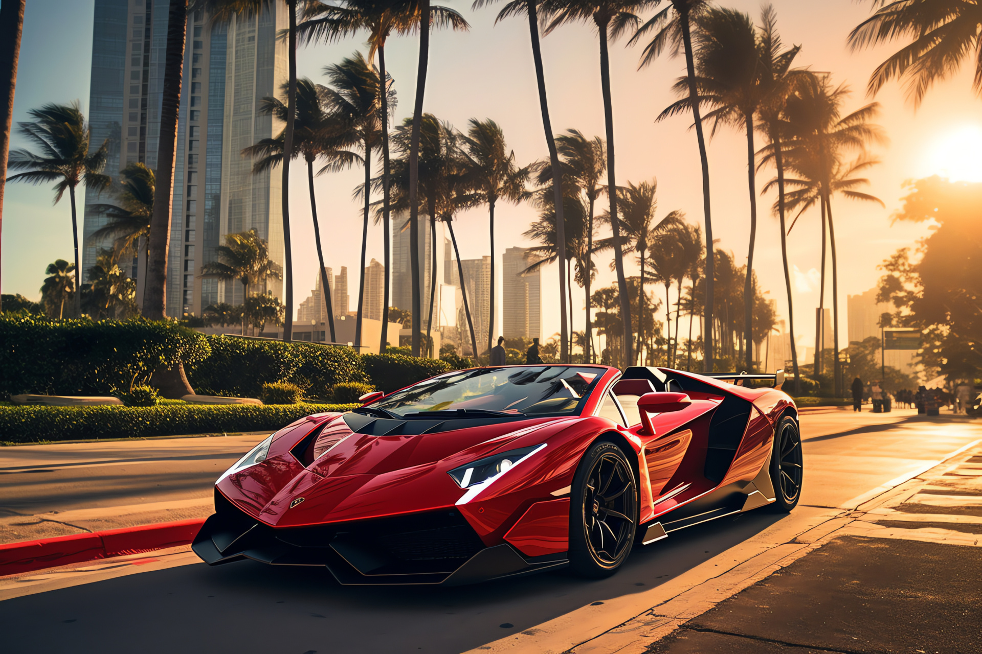 Lamborghini Veneno Roadster, Miami Lifestyle, Hypercar Elite, Exclusive Design, Coastal Drive, HD Desktop Wallpaper