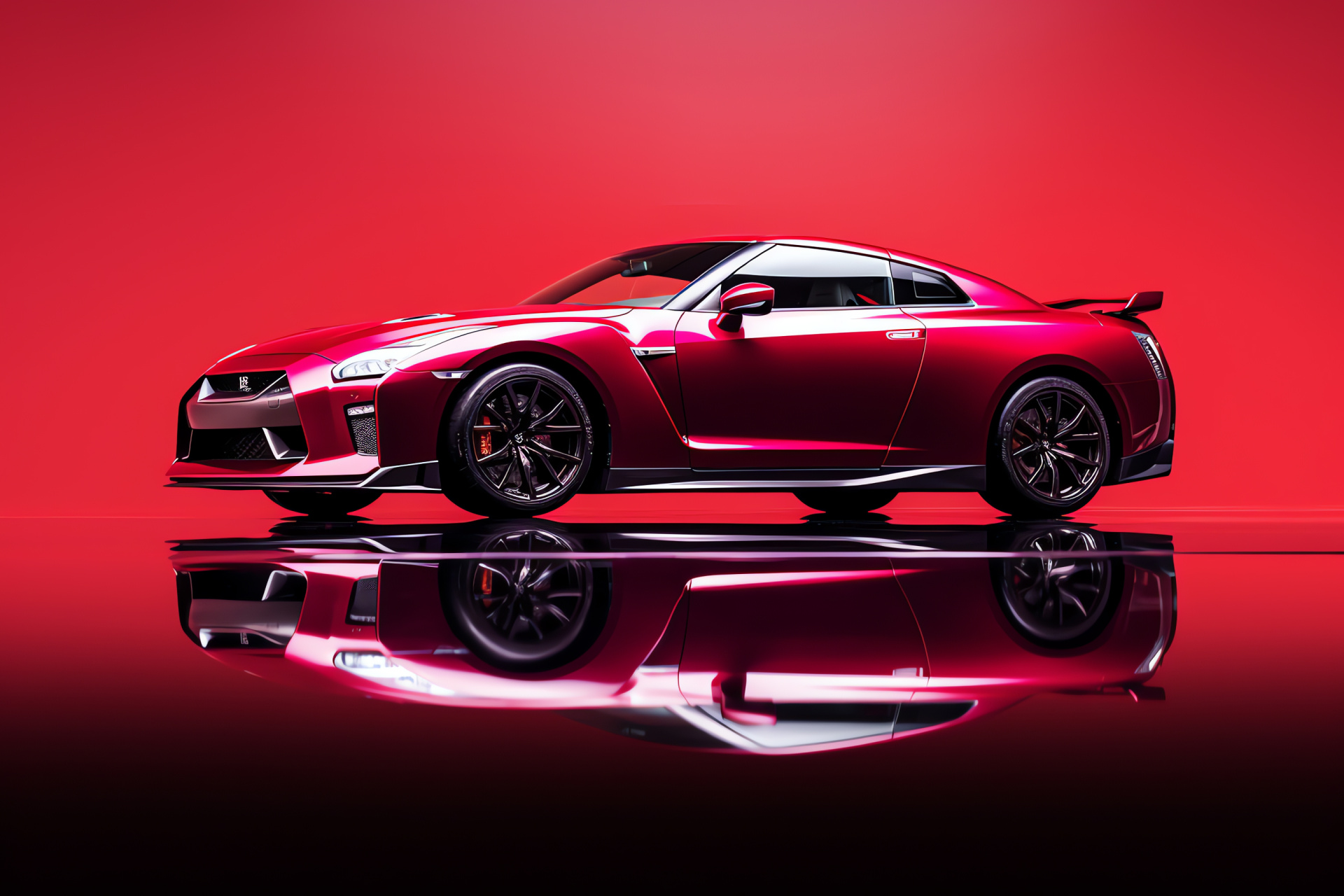 Nissan GTR R35, Performance engine, Automotive supremacy, Sleek red presentation, Speed enthusiast's choice, HD Desktop Wallpaper