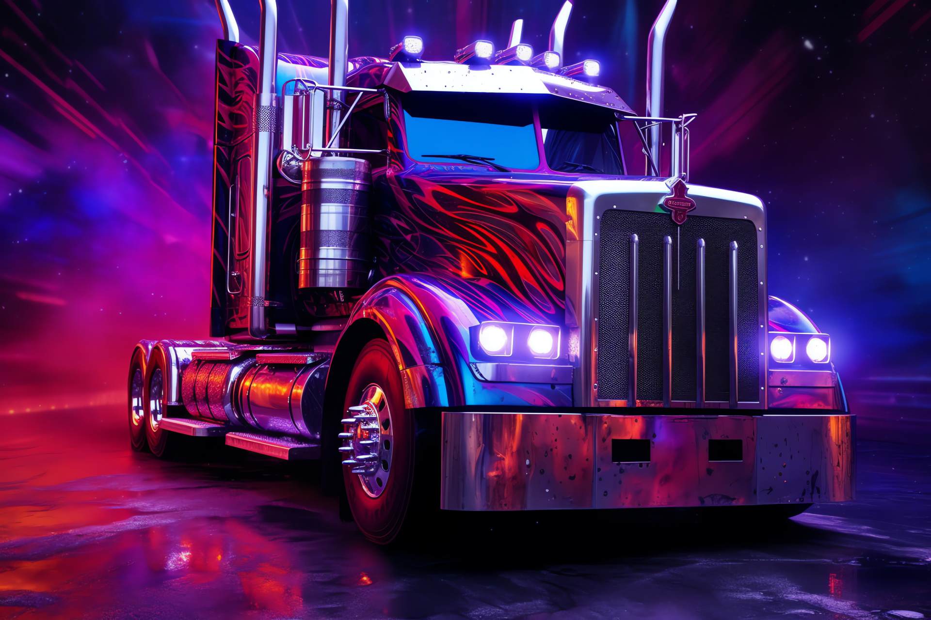Intense glance Prime, wisdom aura, Autobots theme, amethyst shade, crimson highlights, HD Desktop Image