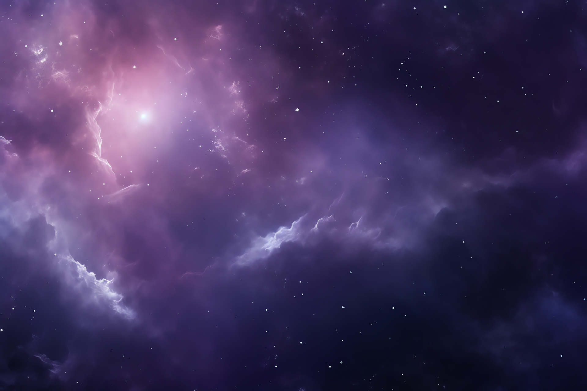 Purple Galaxy, Swirling Nebula, Star Clusters, Outer Space, Stellar Phenomena, HD Desktop Image