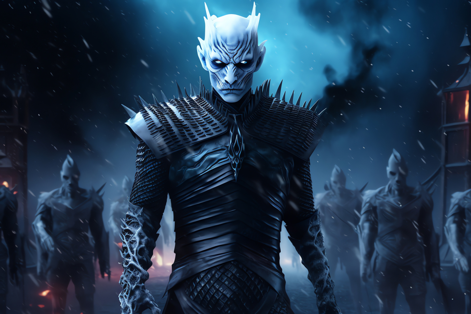 Night King adversary, Wight army leaders, Icy tundra setting, Game of Thrones antagonist, Frosty undead, HD Desktop Image