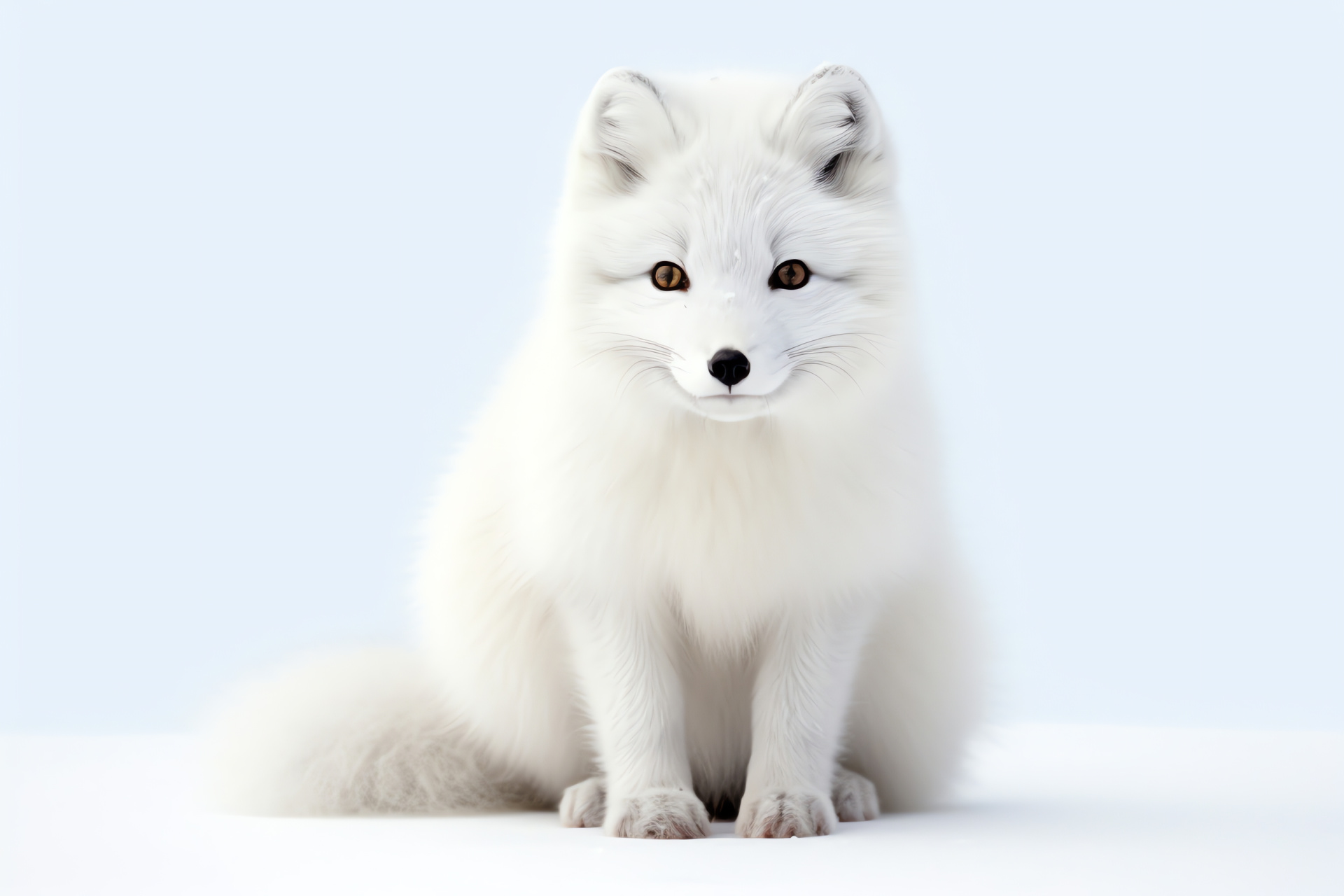 Arctic fox, tundra dweller, fluffy insulation, polar habitat, inquisitive stare, HD Desktop Wallpaper