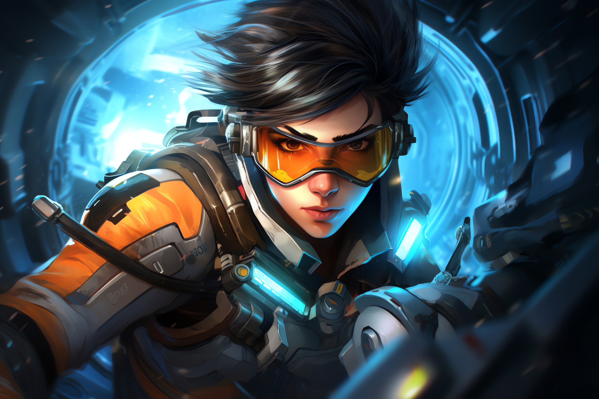 Overwatch time manipulator, Combat scenario, Intergalactic outpost, Sci-fi adventure, Gaming connoisseur, HD Desktop Wallpaper