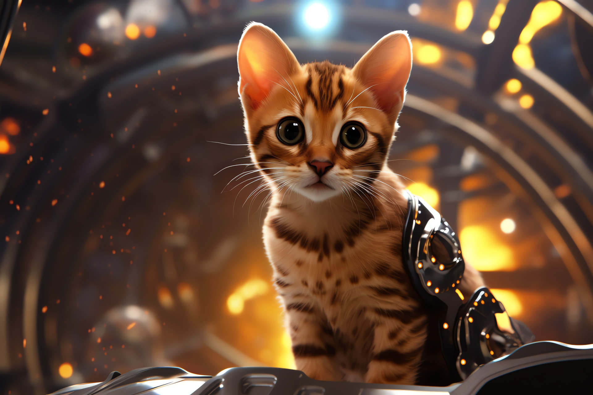 Multiverse kittens, Digitized felines, Space age pets, Sci-fi tabbies, Intergalactic fauna, HD Desktop Image