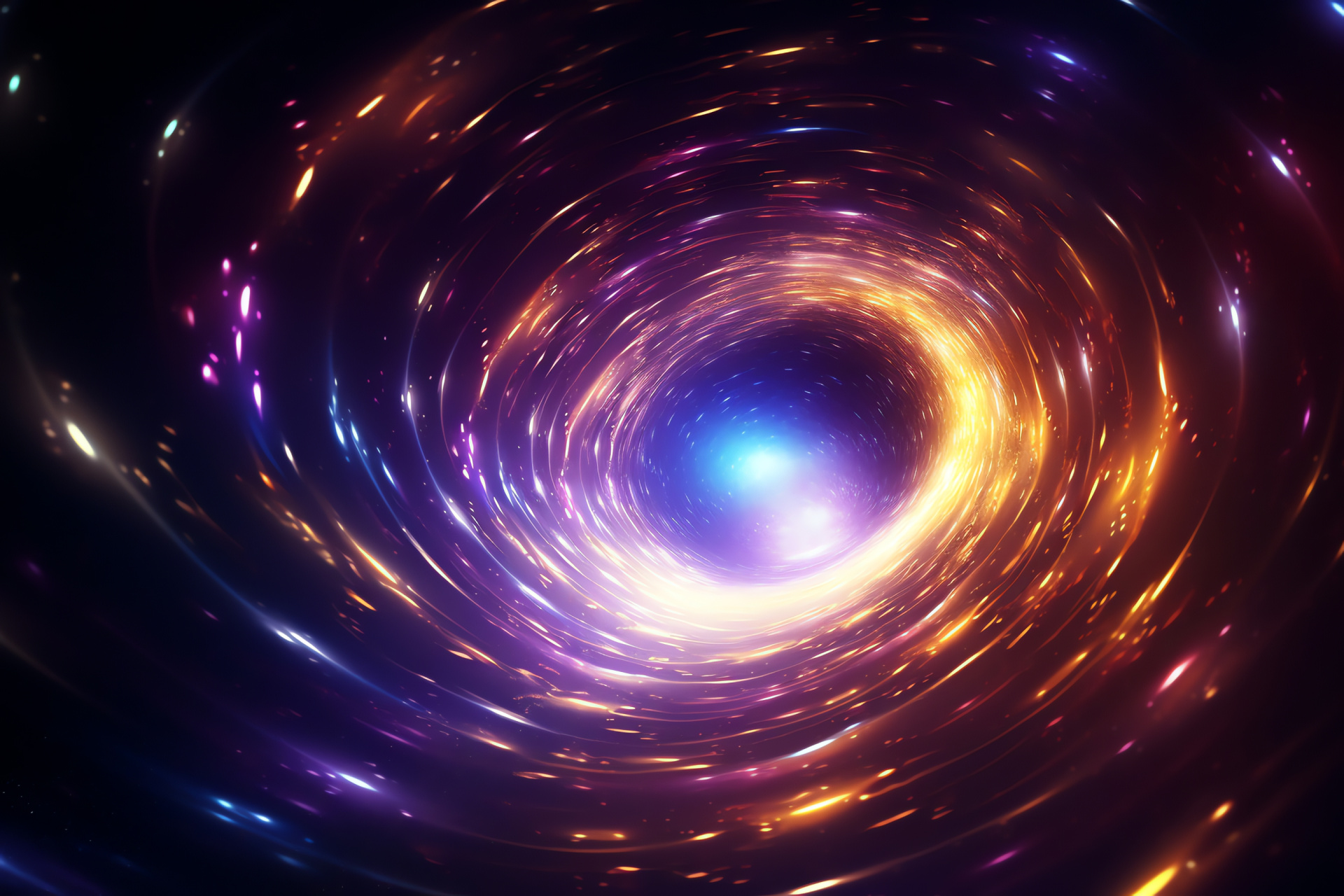 Singularity scene, Wormhole focus, Luminous edges, Complexity within, Space intricacy, HD Desktop Image