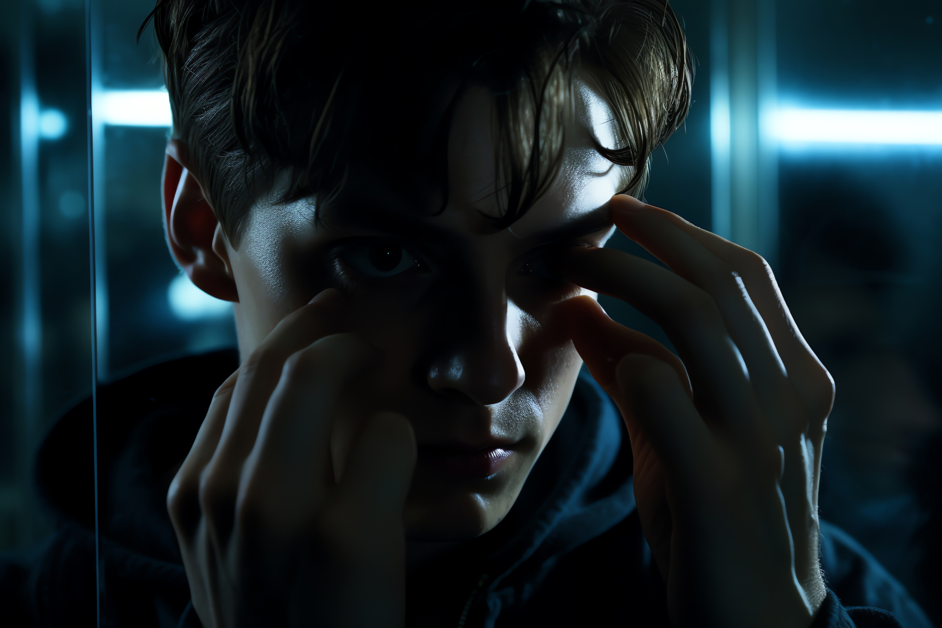 Peter Parker reflection, Tobey Maguire era, duality concept, concealed identity, arachnid-themed hero, HD Desktop Wallpaper