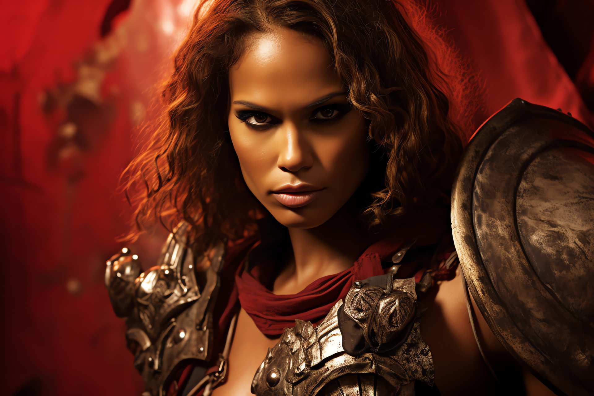 Lesley-Ann Brandt, Naevia persona, Slave turned fighter, Love storyline, Intense character evolution, HD Desktop Wallpaper