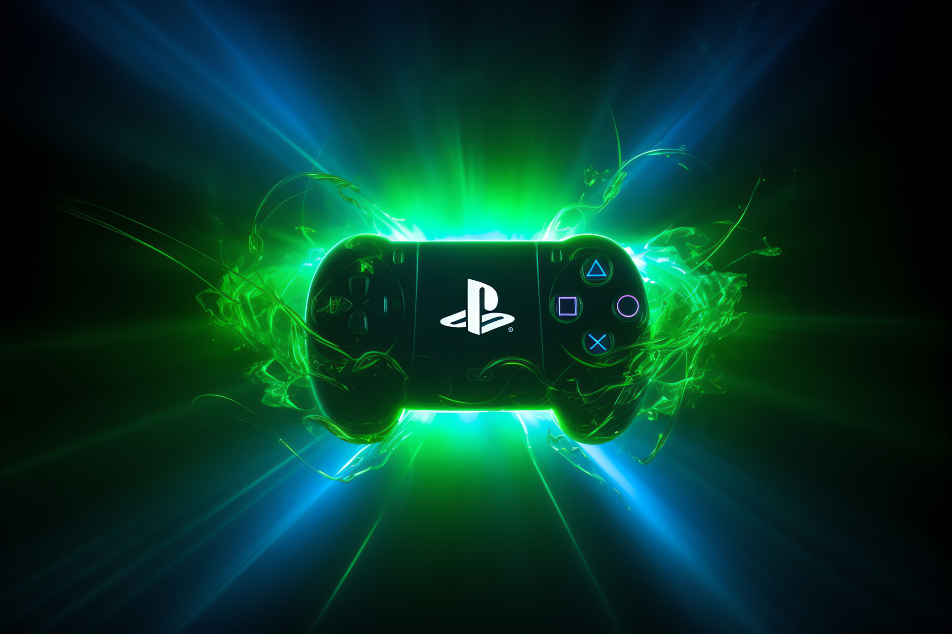 Gaming symbol, PlayStation 4 identity, High contrast logo, Iconic blue, Brand distinction, HD Desktop Wallpaper
