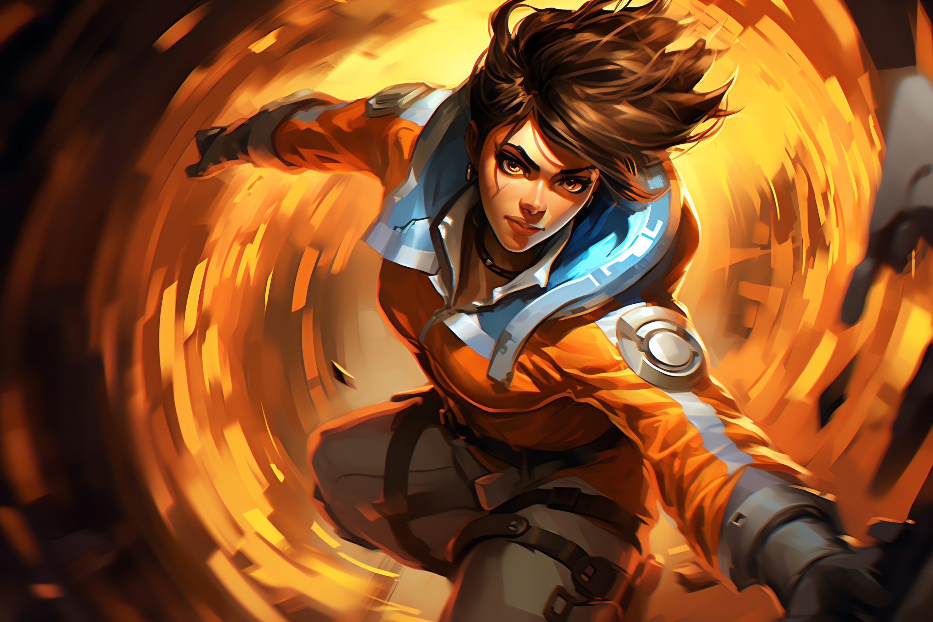 Overwatch mission, Tracer in action, Secretive sci-tech building, Adventure gaming, Virtual weaponry, HD Desktop Image