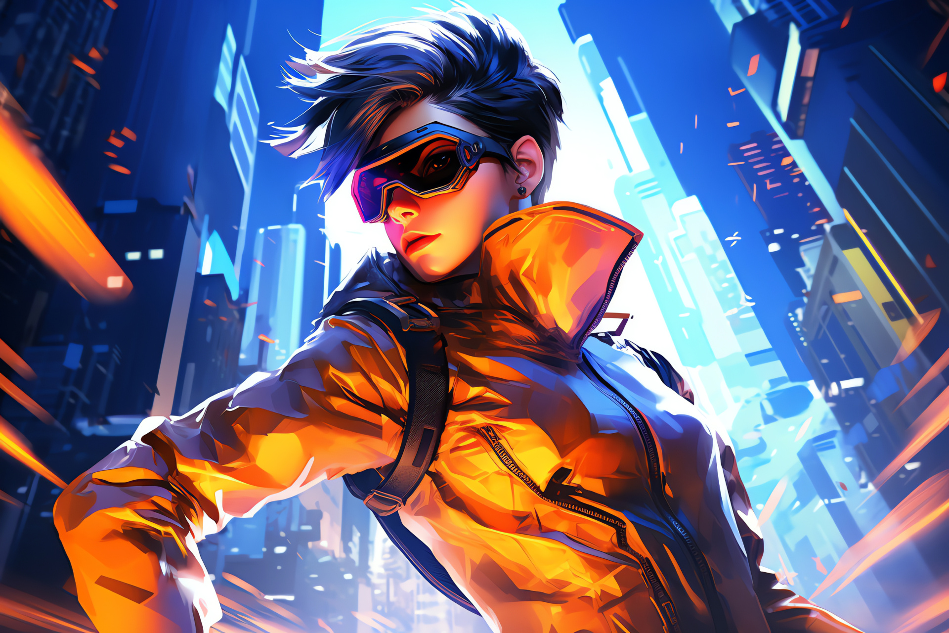 Oasis environment Overwatch, Time-shifting champion, Gaming metropolis, Futuristic escapade, Overwatch's Oasis map, HD Desktop Image
