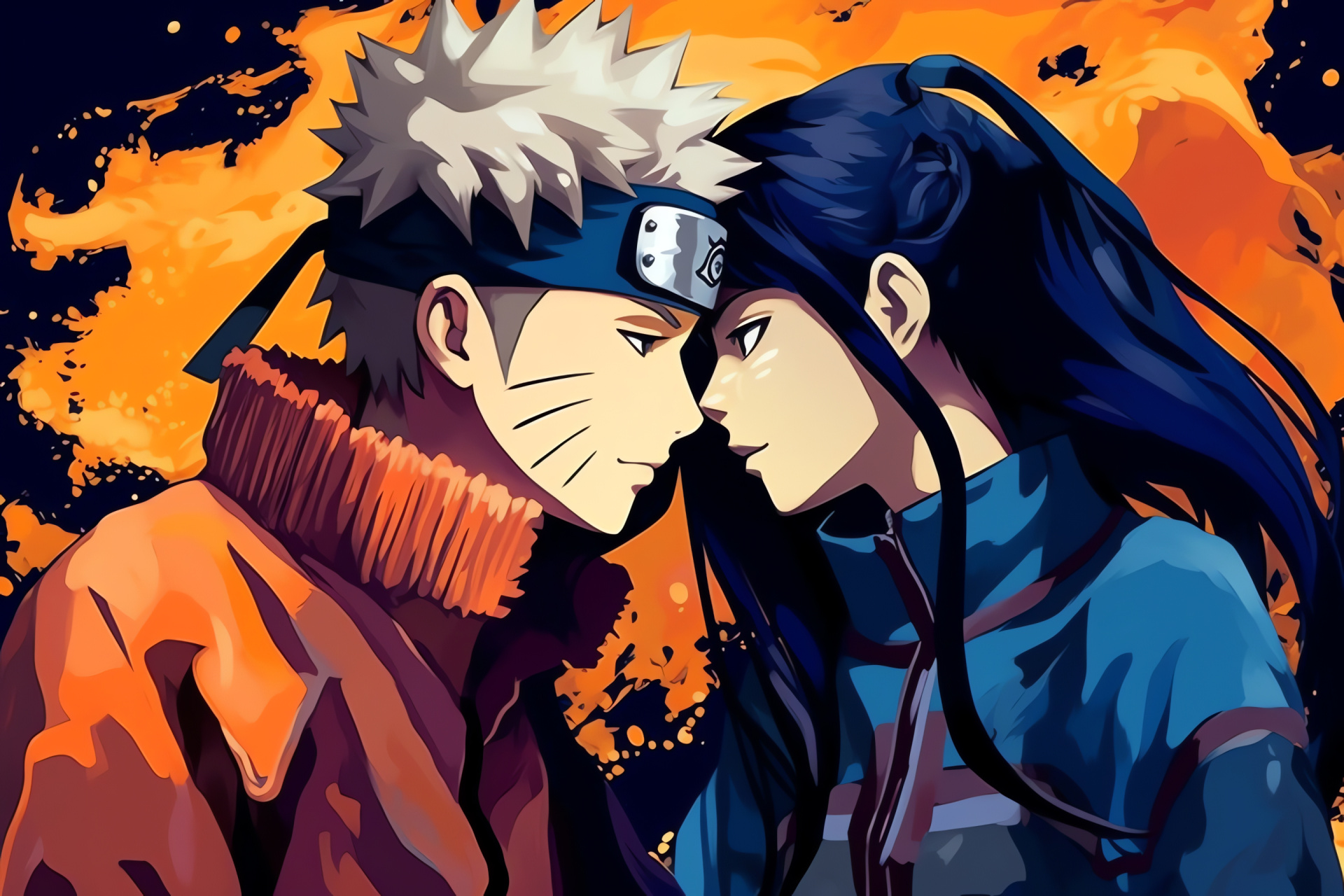 Naruto connection, Hinata bond, Anime romance, Passionate moment, Manga artwork, HD Desktop Wallpaper