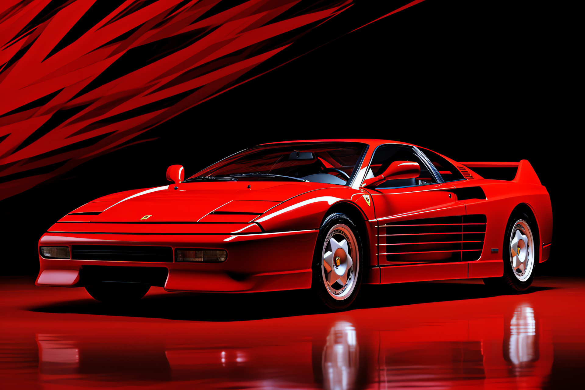 Ferrari Testarossa 2004, Red sports car, Standout color backdrop, Italian luxury automobile, Quintessential collector's item, HD Desktop Wallpaper