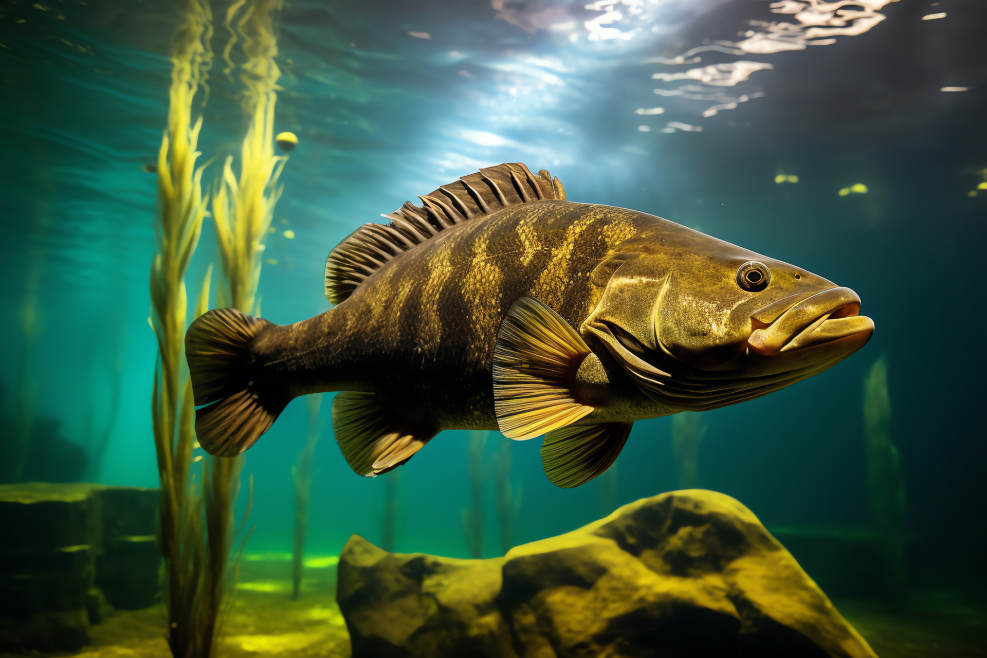 Fish in natural habitat, Underwater environment, Freshwater ecosystems, Stream fish species, River biodiversity, HD Desktop Wallpaper