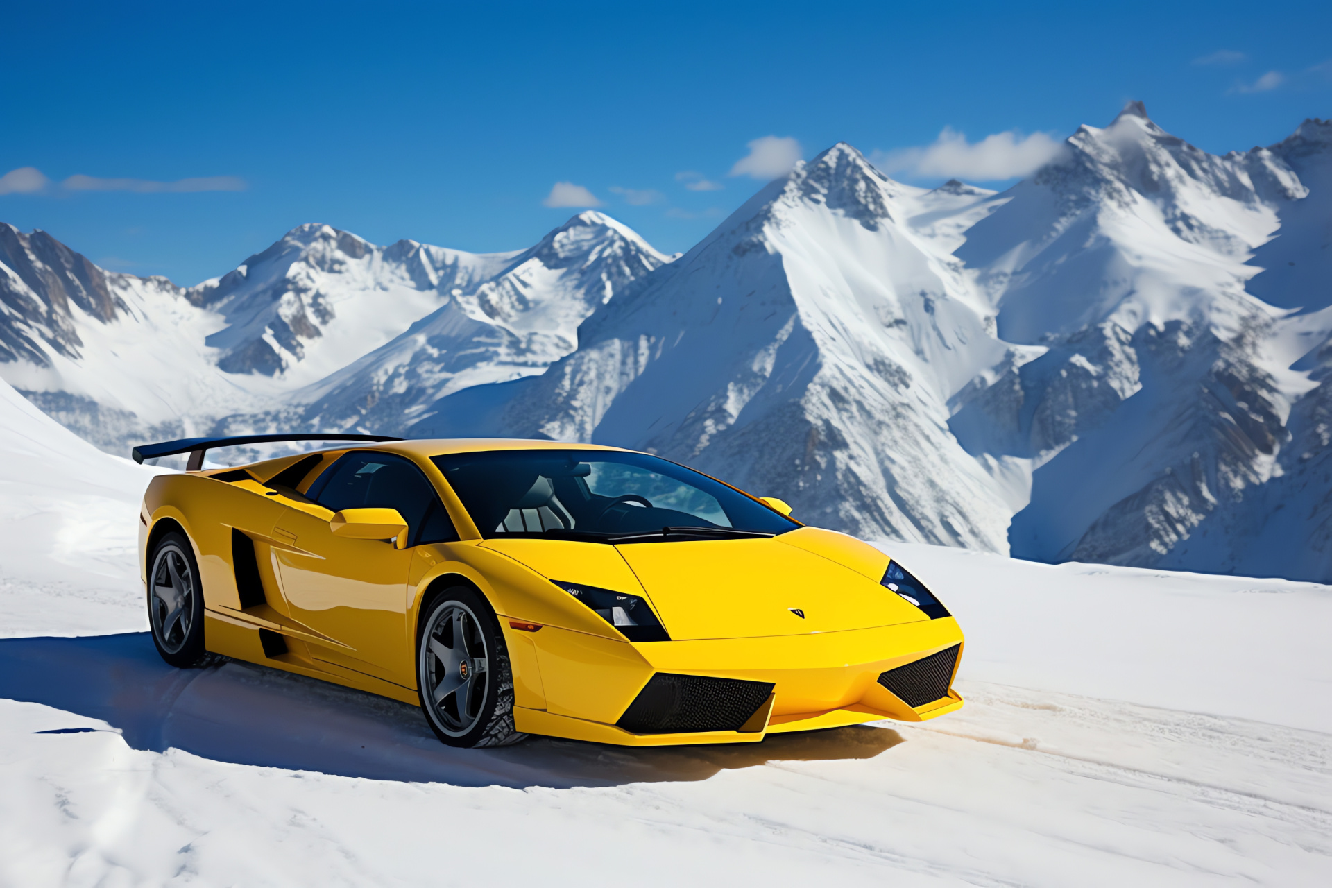 Lamborghini Murcielago LP640, Stelvio Pass, Italian supercar, Performance vehicle, Mountain road, HD Desktop Image