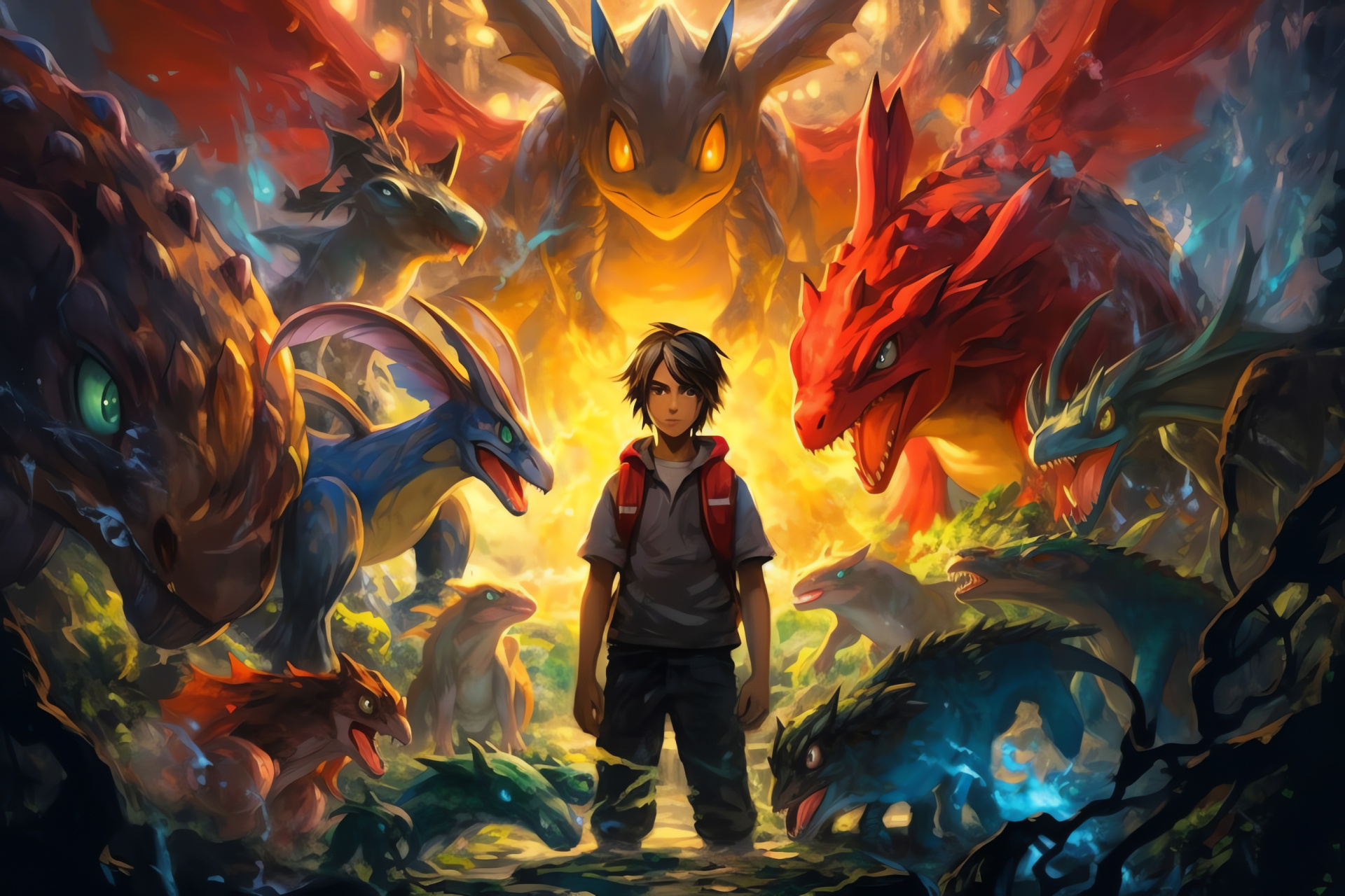 Ash's elite squad, Champion's journey, Epic showdowns, Pokmon Master ambition, dynamic strategy, HD Desktop Image