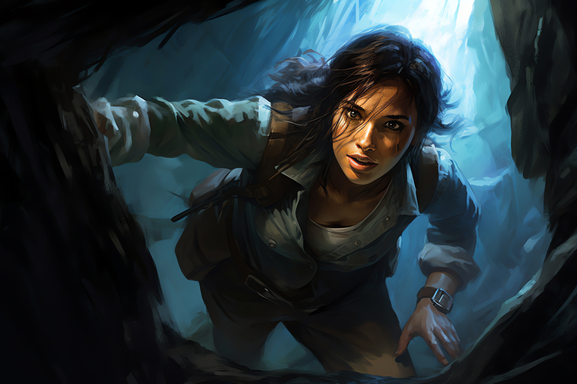 Uncharted suspense, Guiding light, Heroine guidance, Precarious setting, Action-adventure puzzle, HD Desktop Image