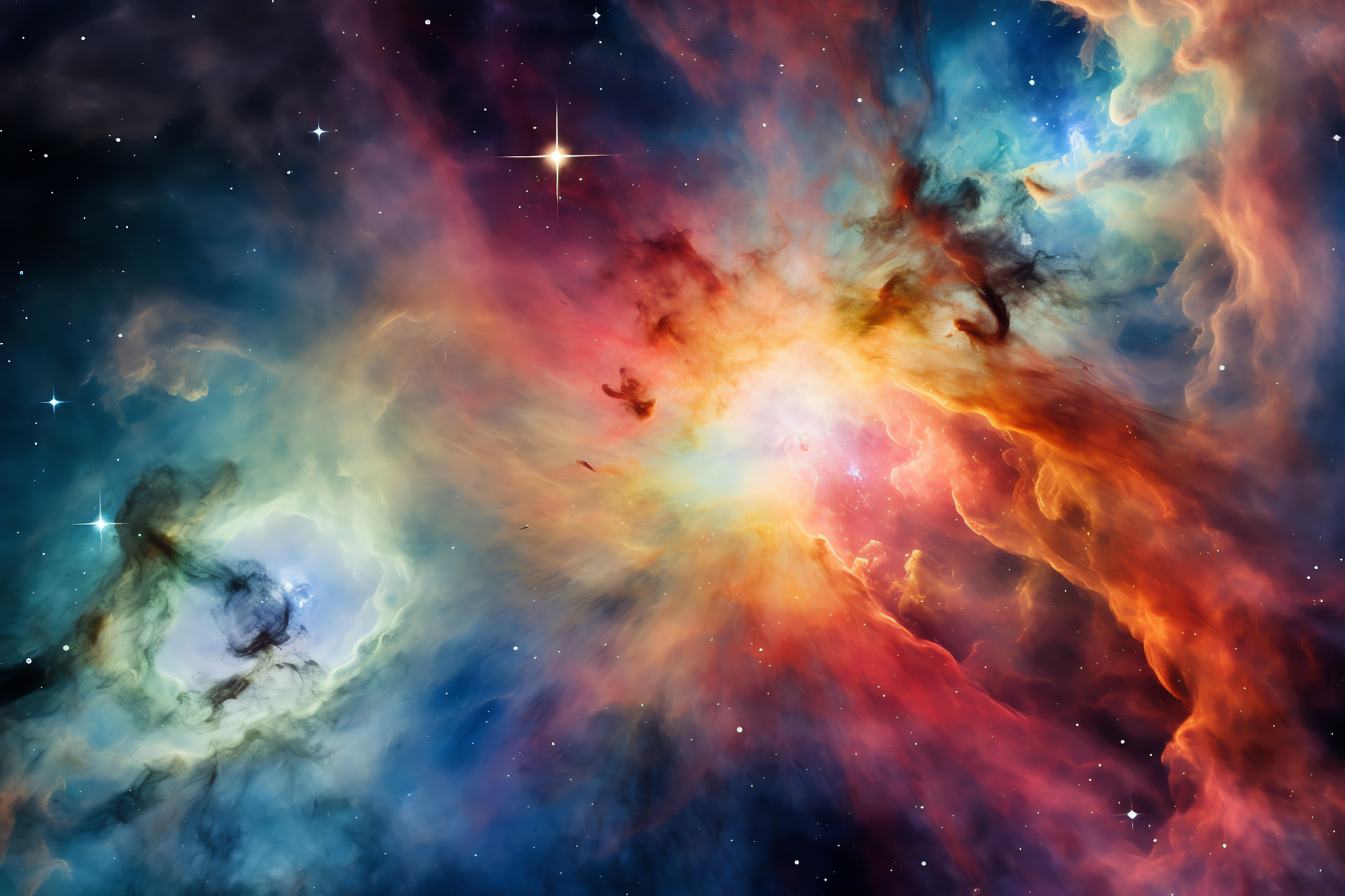 Orion Nebula marvel, Cosmic scenery, Nebular complexity, Space brightness, Astral beauty, HD Desktop Image