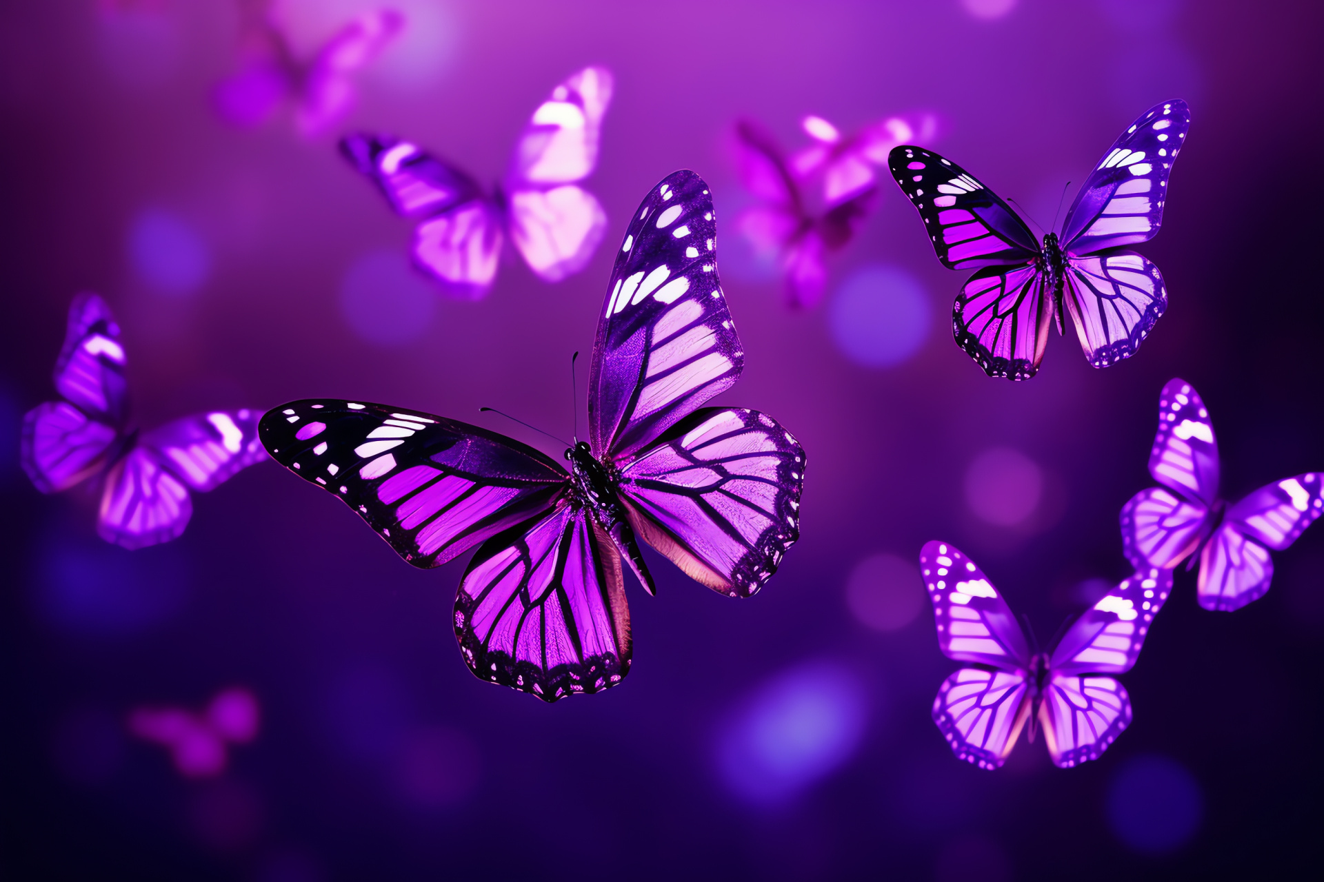 Regal Lepidoptera, fluttering insects, radiant hues, multicolored complexity, opulent canvas, HD Desktop Wallpaper