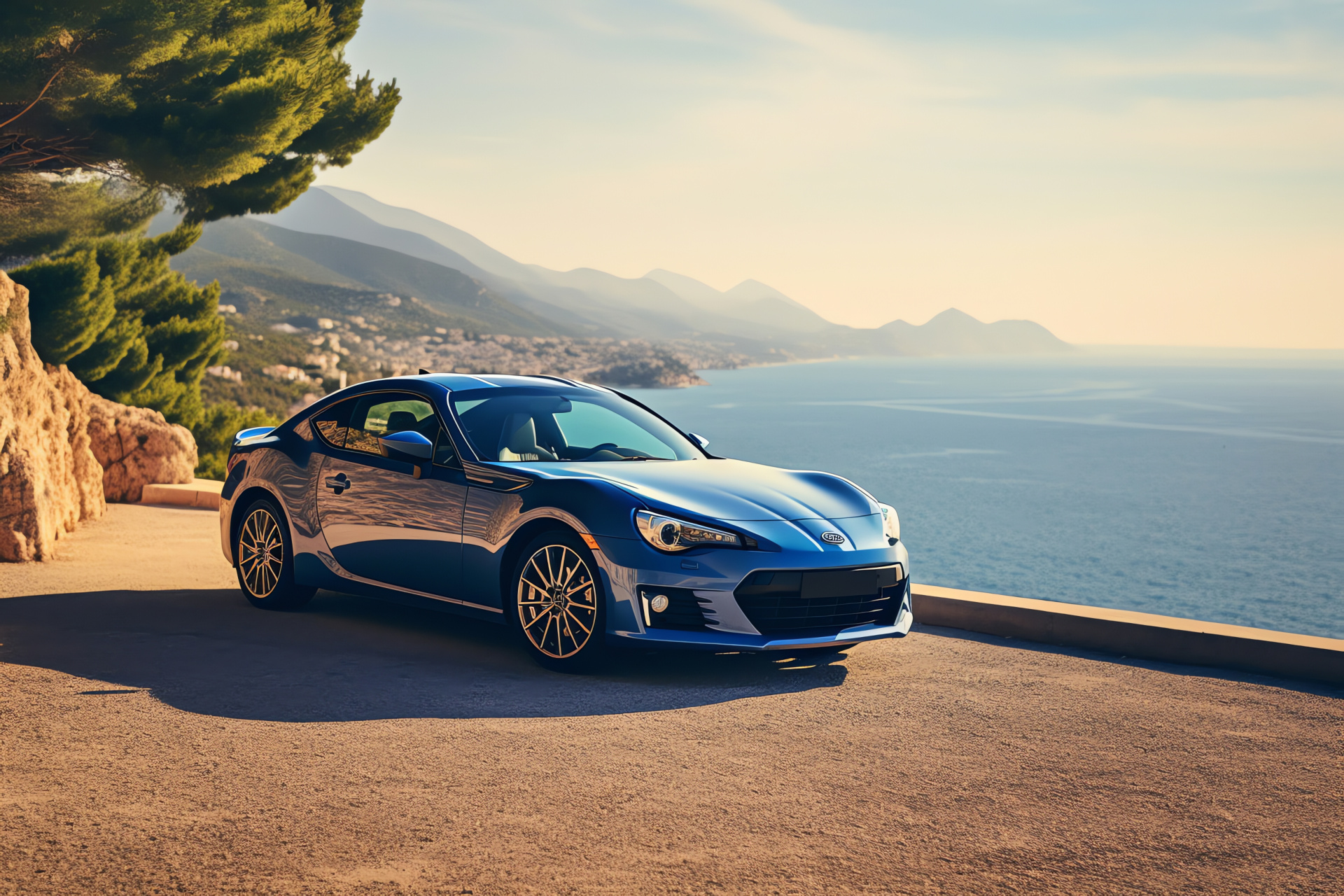 Subaru BRZ, Amalfi Coast tour, Italian scenery, Sporty coupe, Driver's delight, HD Desktop Wallpaper