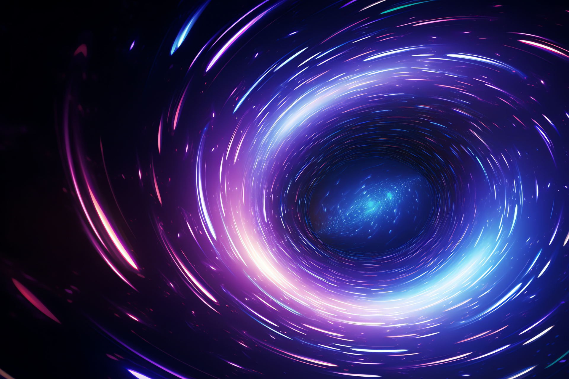 Space passageway, Gravitational vortex, Below perspective, Astral entry, Violet depths, HD Desktop Image