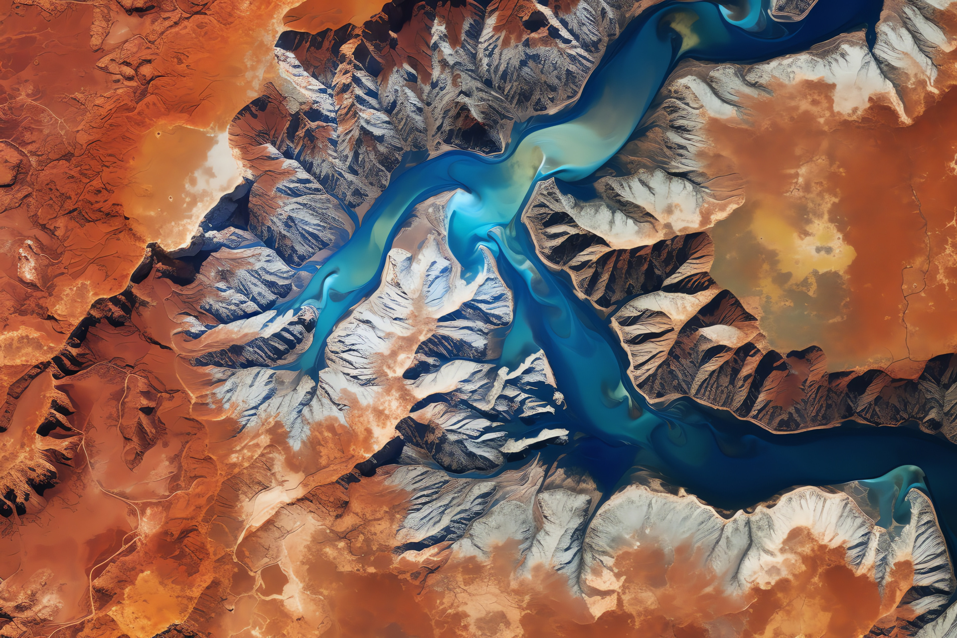 Grand Canyon from space, Incredible terrain expanse, Satellite Earth visuals, Observation power, Detailed natural landmark, HD Desktop Image