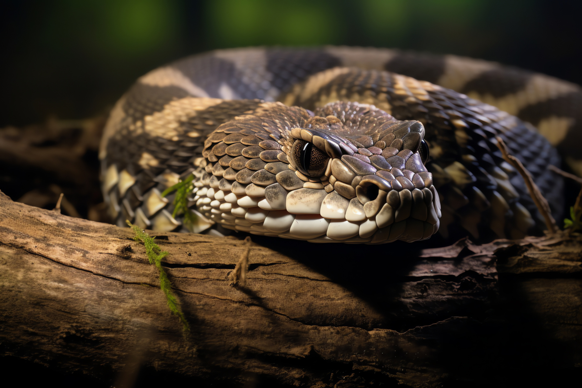 Eastern Diamondback, Heavy-bodied, Diamond patterns, Ocherous vision, Swamp log inhabitant, HD Desktop Wallpaper