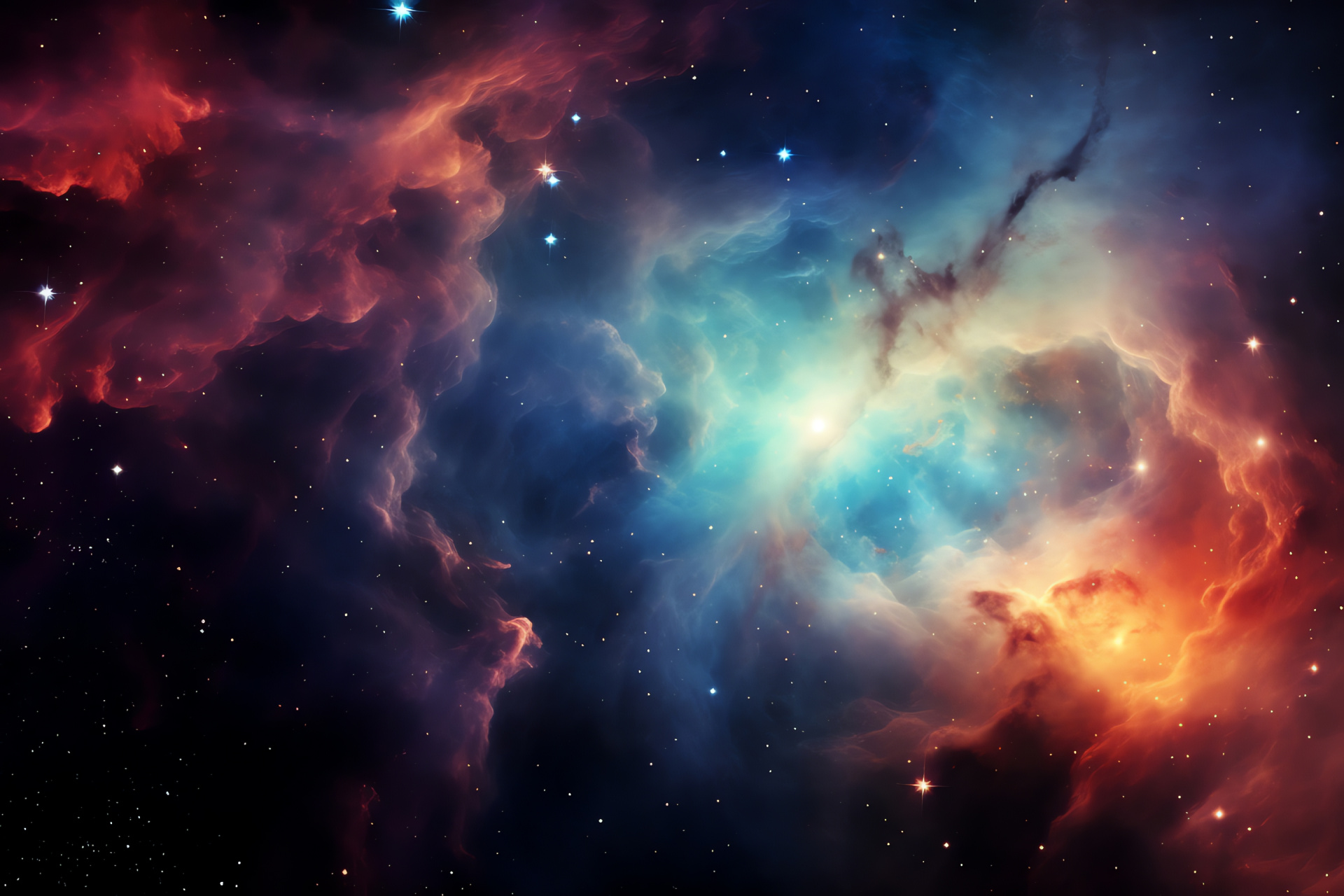 Orion Nebula space art, Cosmic nebulae, Interstellar spectrum, Astral complexity, Cosmic backdrop, HD Desktop Wallpaper