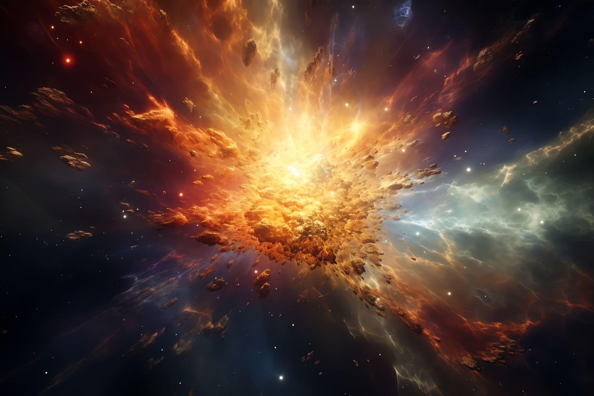 Supernova event, Glistening cosmic dust, Intense astronomical display, Star demise, Universal radiance, HD Desktop Wallpaper