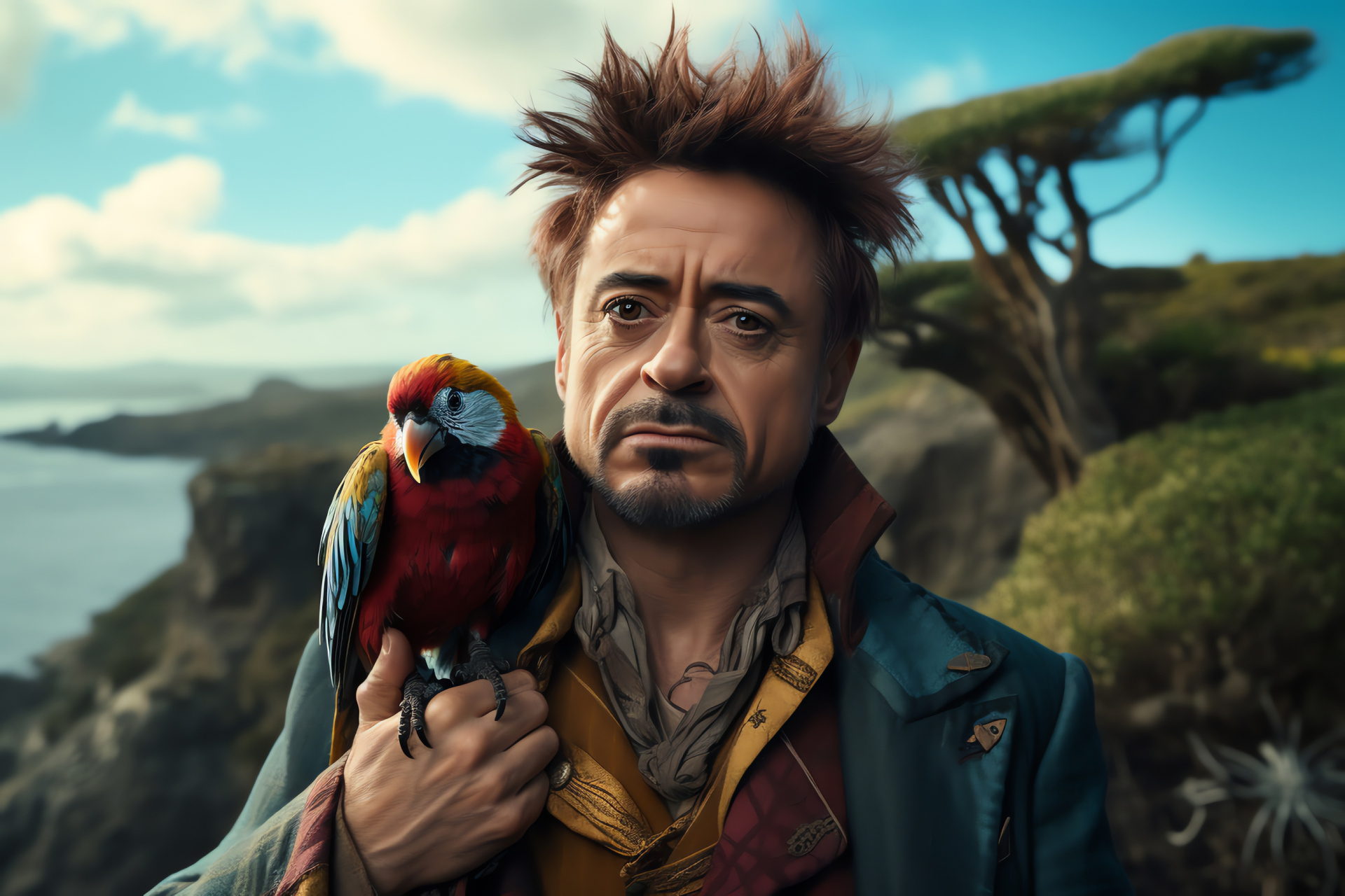 Robert Downey Jr, Fictional doctor, Adventure comedy, Relaxed tresses, Benevolent glance, HD Desktop Image