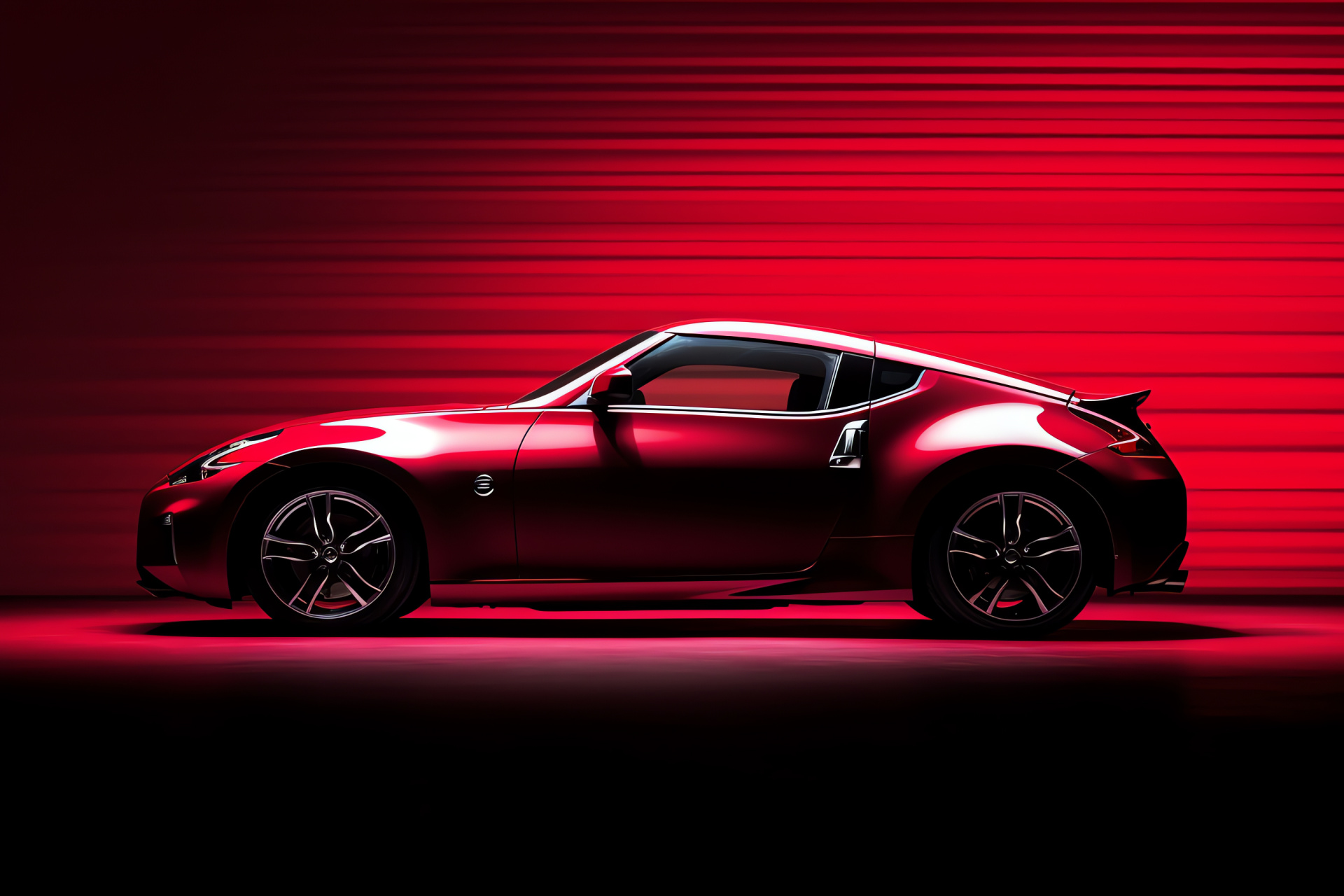 Nissan 370Z, Red finish, Car aficionado, Sharp shapes, Contemporary sports, HD Desktop Wallpaper