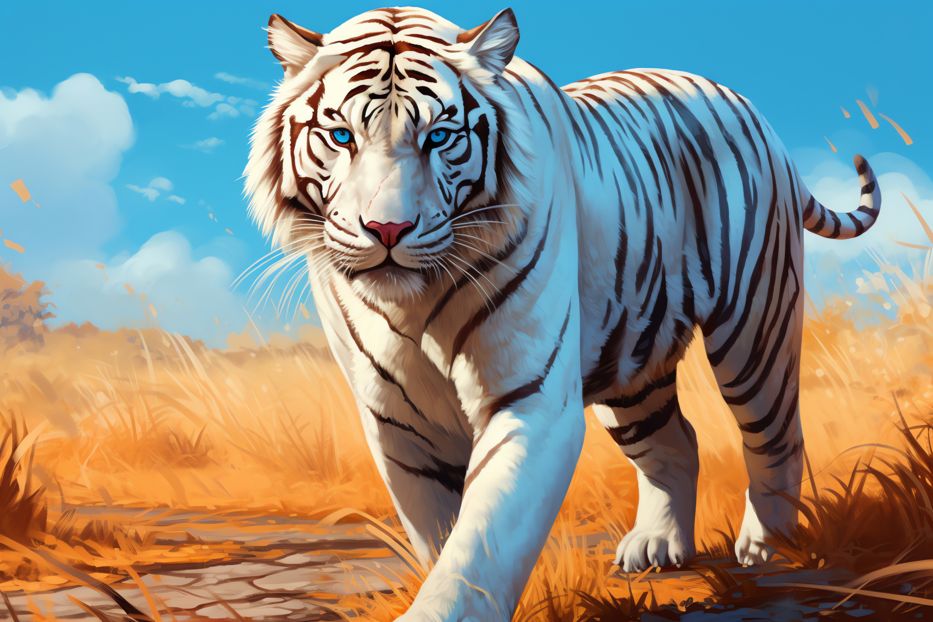 White Bengal sheer gaze, velvet pelt, artic-like fur, noir striping, HD Desktop Wallpaper