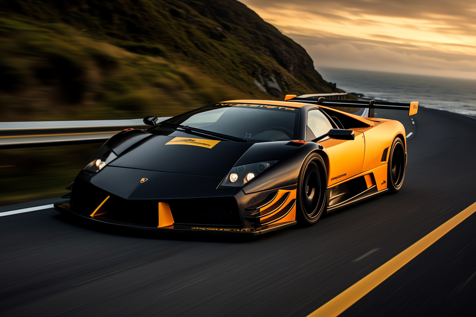 Lamborghini Murcielago SV, Racing heritage, Isle of Man speed, Car engineering, Aerodynamic focus, HD Desktop Wallpaper