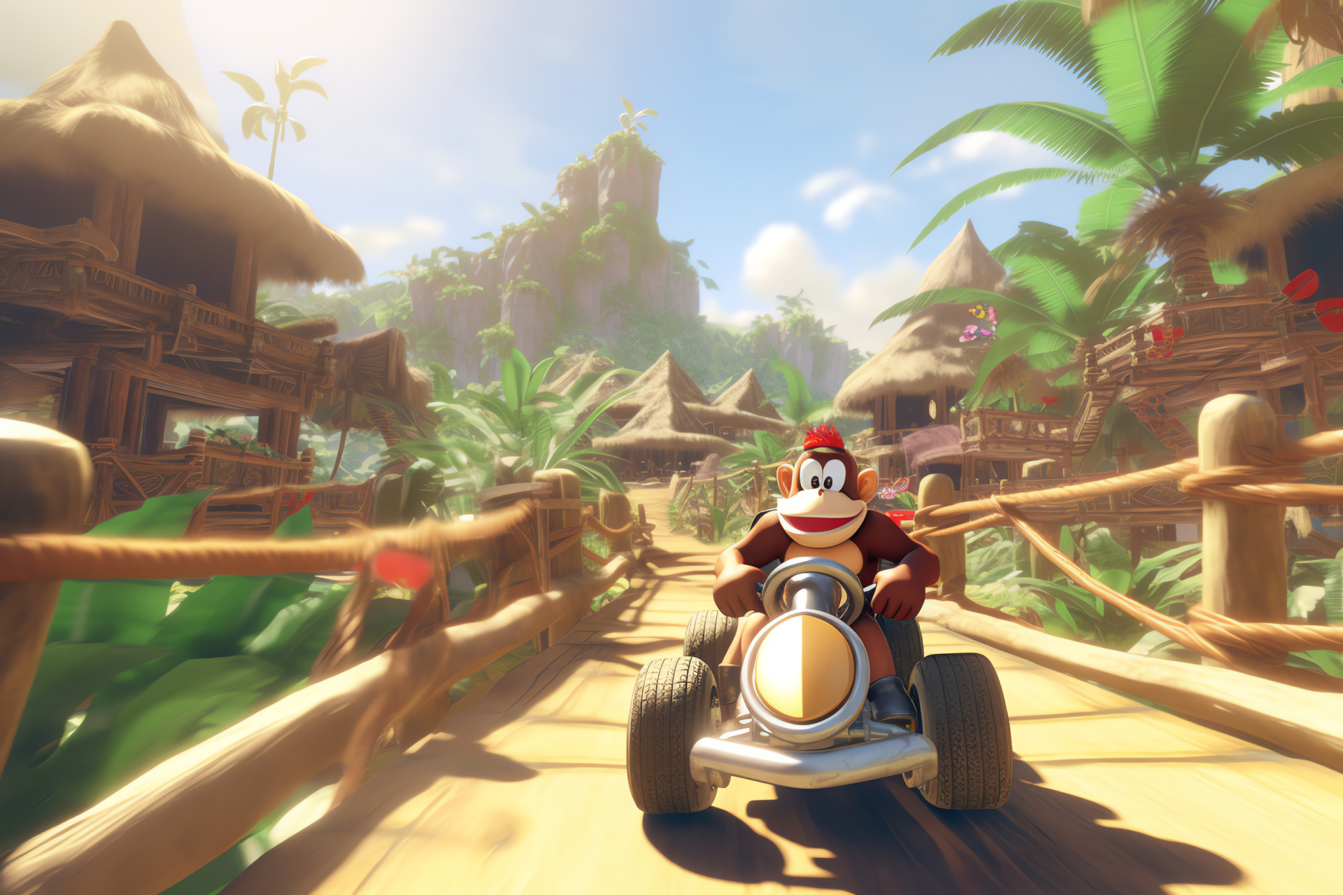 N64 gaming experience, Diddy Kong Racing title, Iconic monkey character, Classic controller setup, Nostalgic game design, HD Desktop Wallpaper