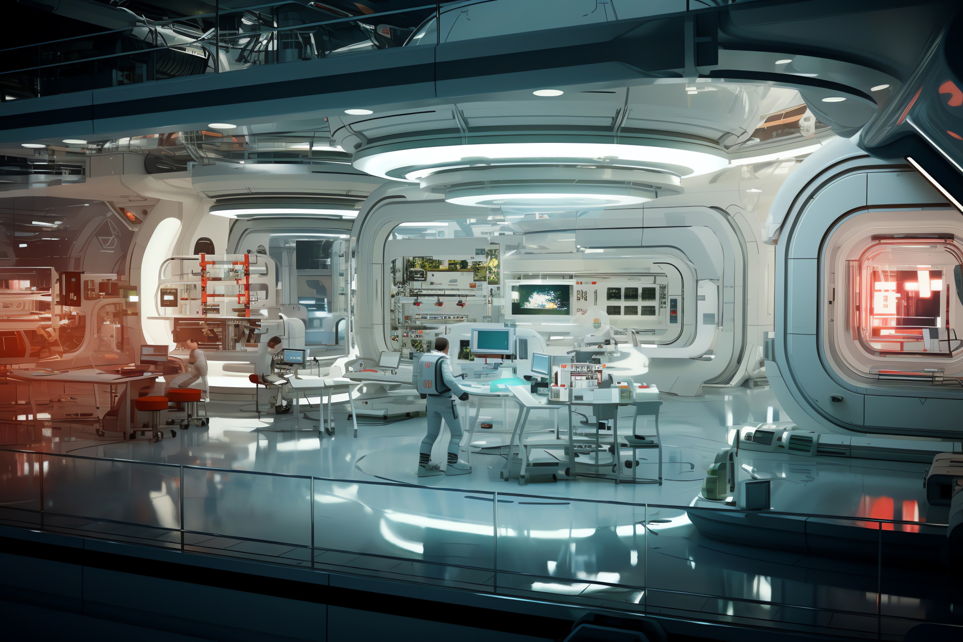 Orbital infirmary facility, Weightless medical care, Spaceborne paramedics, Aerospace ward, Galactic health station, HD Desktop Wallpaper