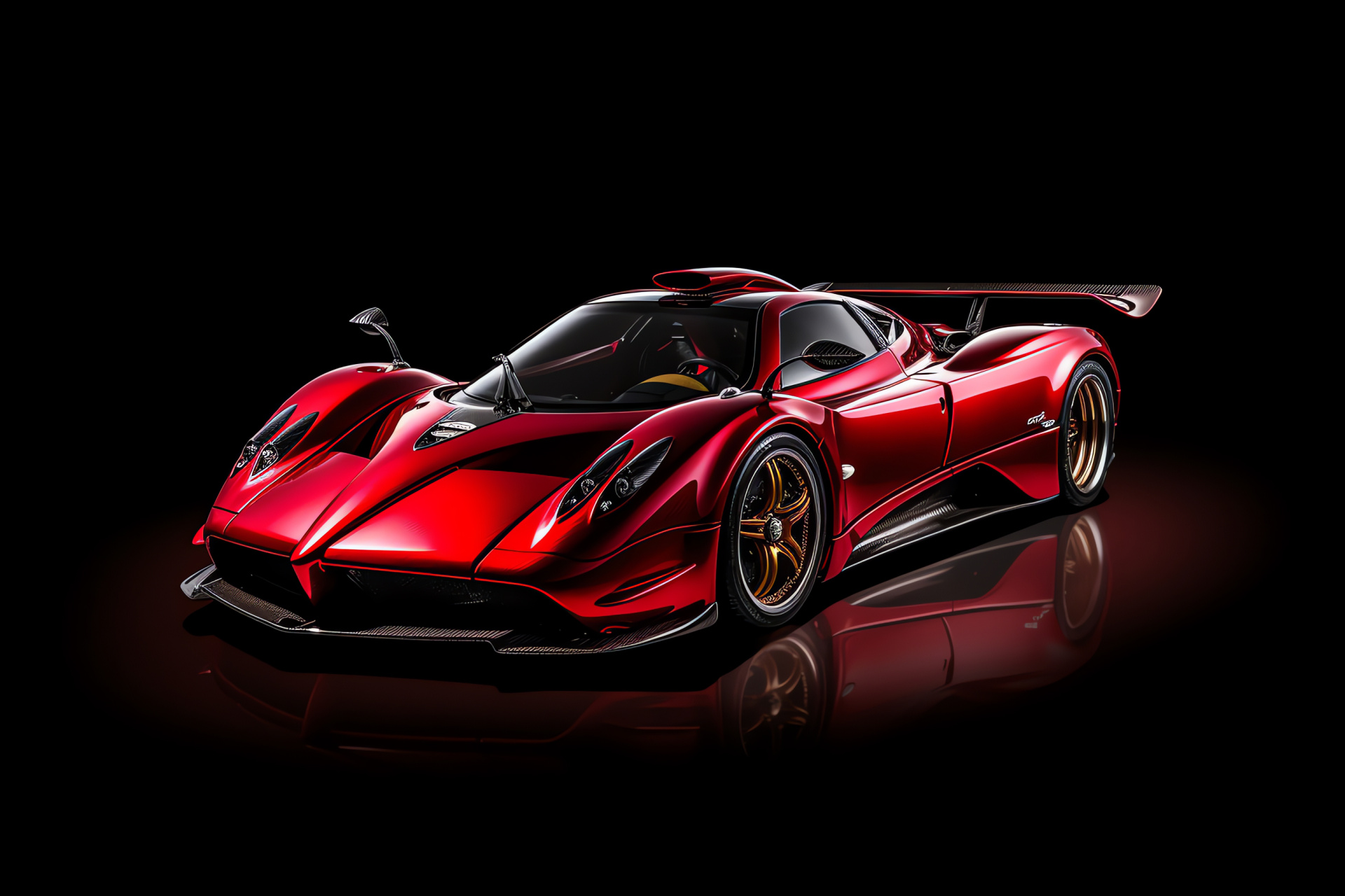 Pagani Zonda F, Dynamic angle, Super car elegance, Smooth backdrop, Vehicle art, HD Desktop Image