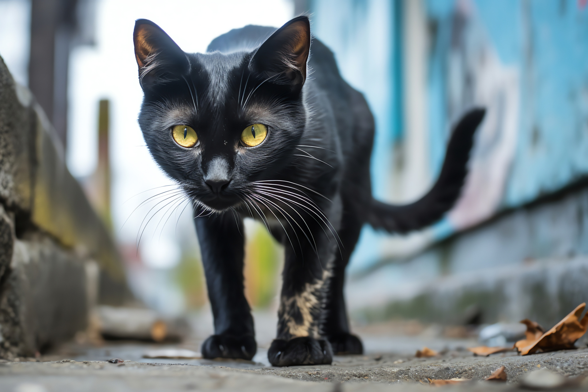 Feline paw prints, Stray cat, Urban wildlife, Furtive glances, Cityscape life, HD Desktop Wallpaper