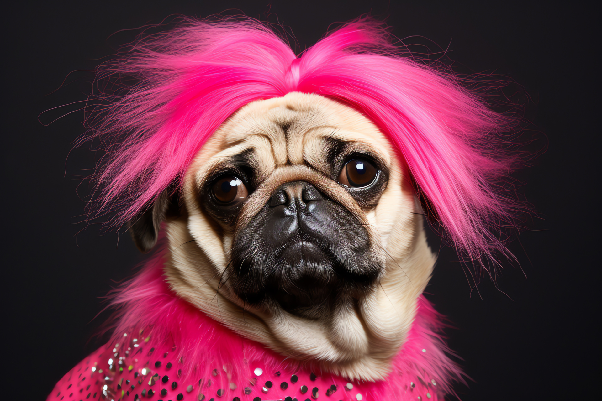 Pug canine, Wrinkle-faced, Bug-eyed visage, Tongue display, Comical pet, HD Desktop Image