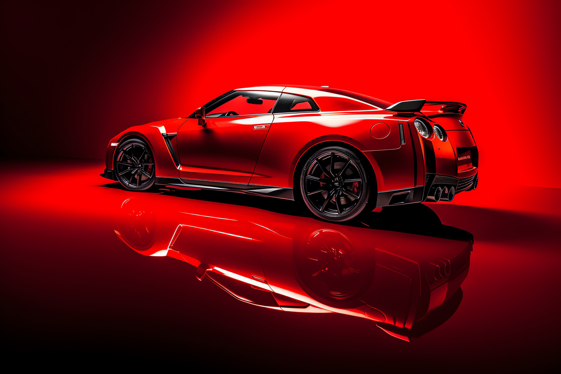 Nissan GTR R35, Twin-turbocharged power, Iconic Japanese sports car, Red finish, Auto enthusiast's dream, HD Desktop Wallpaper
