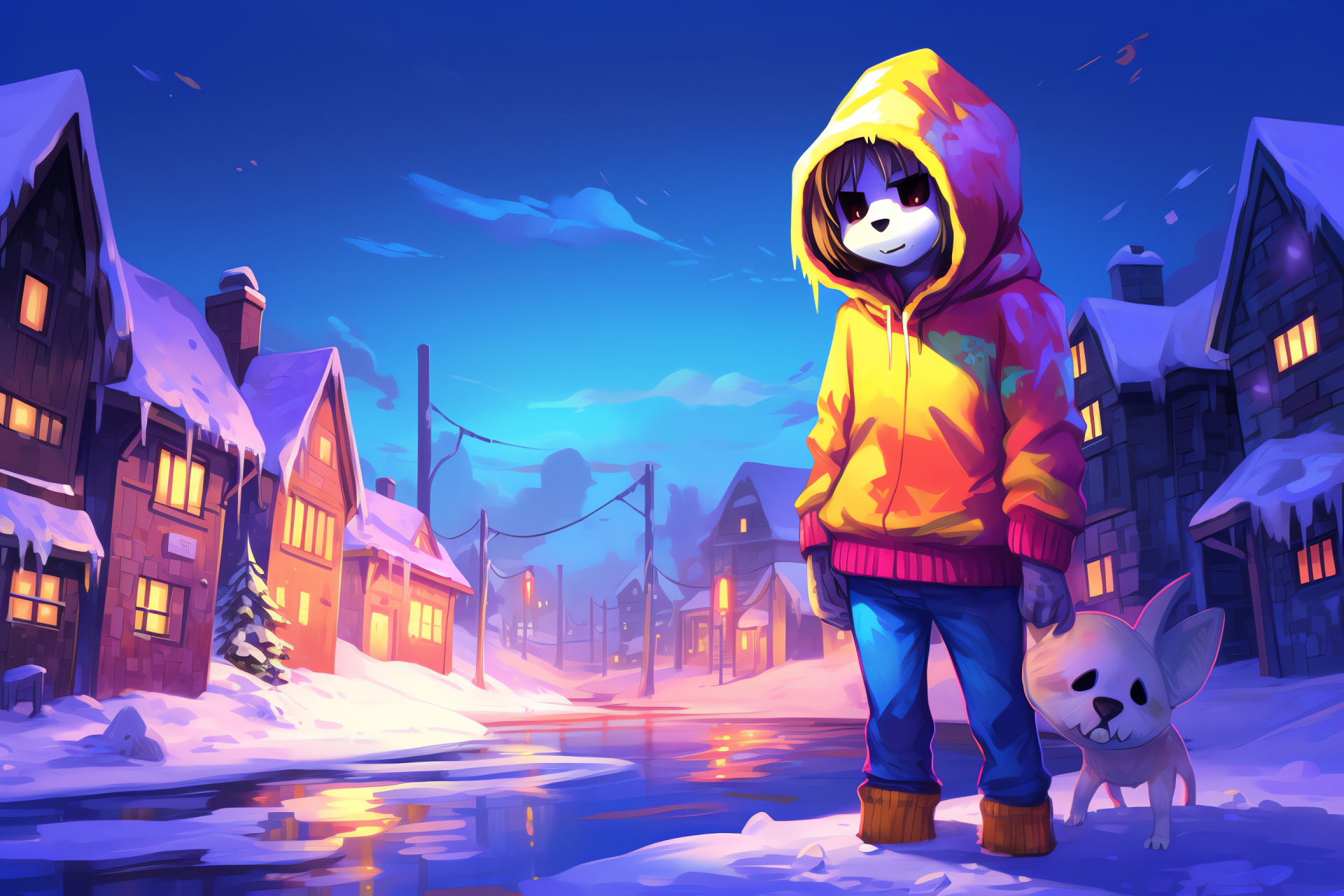 Undertale protagonists Frisk, Sans the skeleton, Brotherly Papyrus, Virtual realm, Player interaction, HD Desktop Image