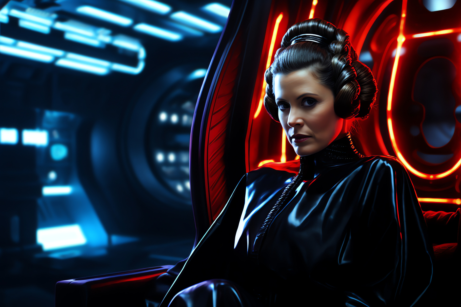 Princess Leia, Duel distress, Sci-Fi battle, Iconic antagonist, Galaxy conflict, HD Desktop Wallpaper