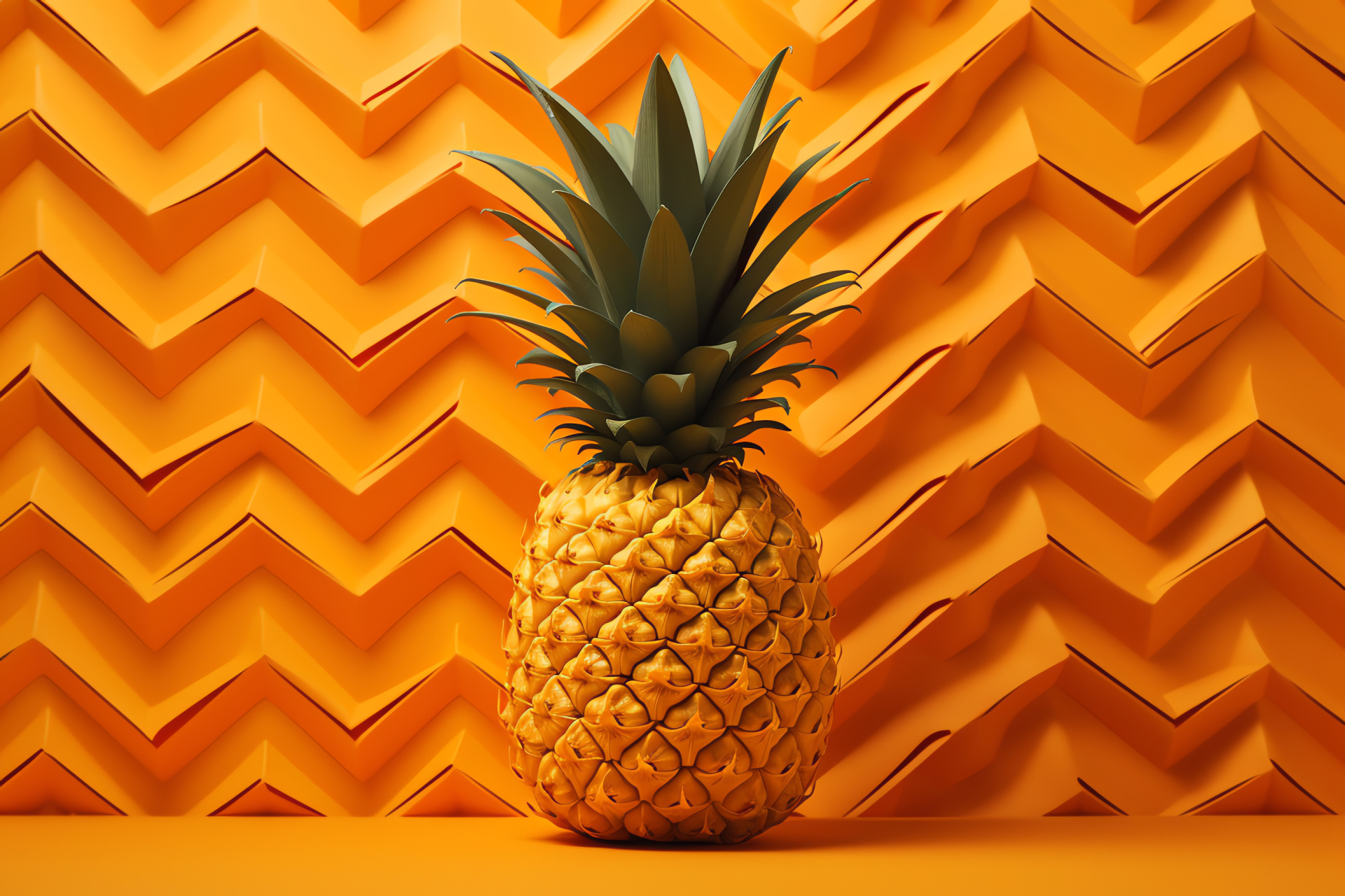 Pineapple fruit, geometric design, visual art, artistic interpretation, tropic flavors, HD Desktop Wallpaper