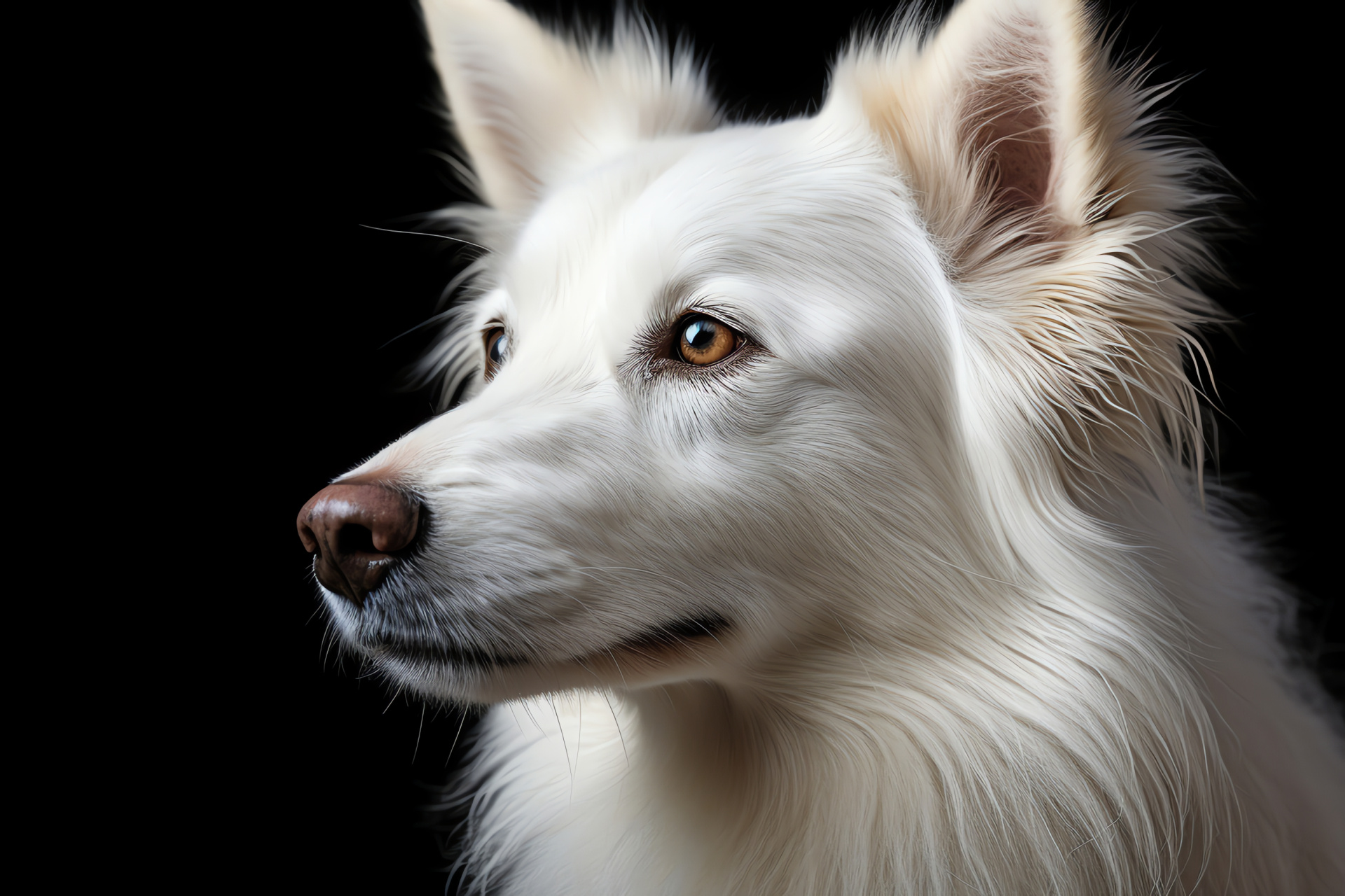 Canine portrait, White Dog, Sleek fur, Youthful vigor, Untouched coat, HD Desktop Wallpaper