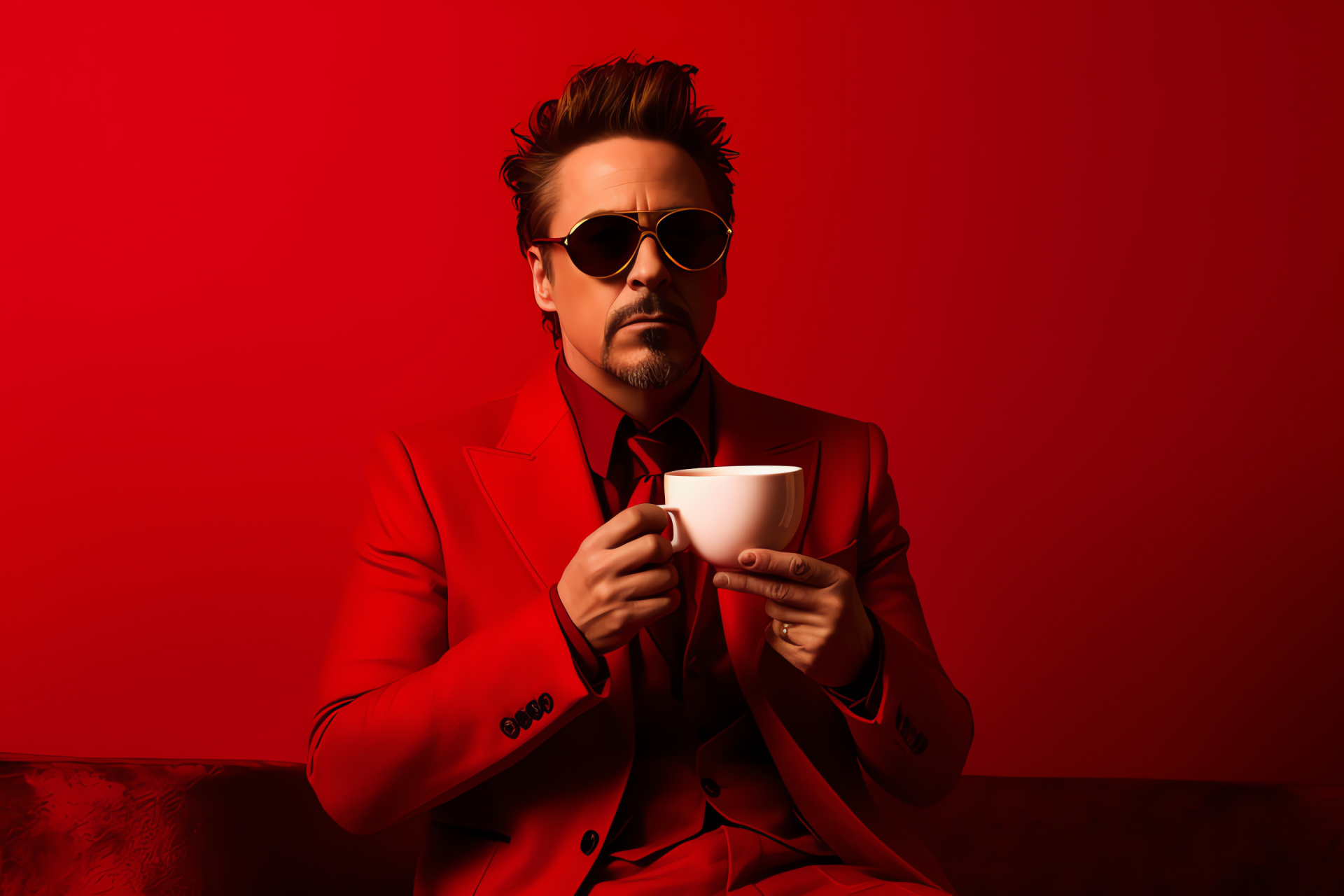 Robert Downey Jr, American actor, espresso aficionado, stylish clothes, film celebrity, HD Desktop Image