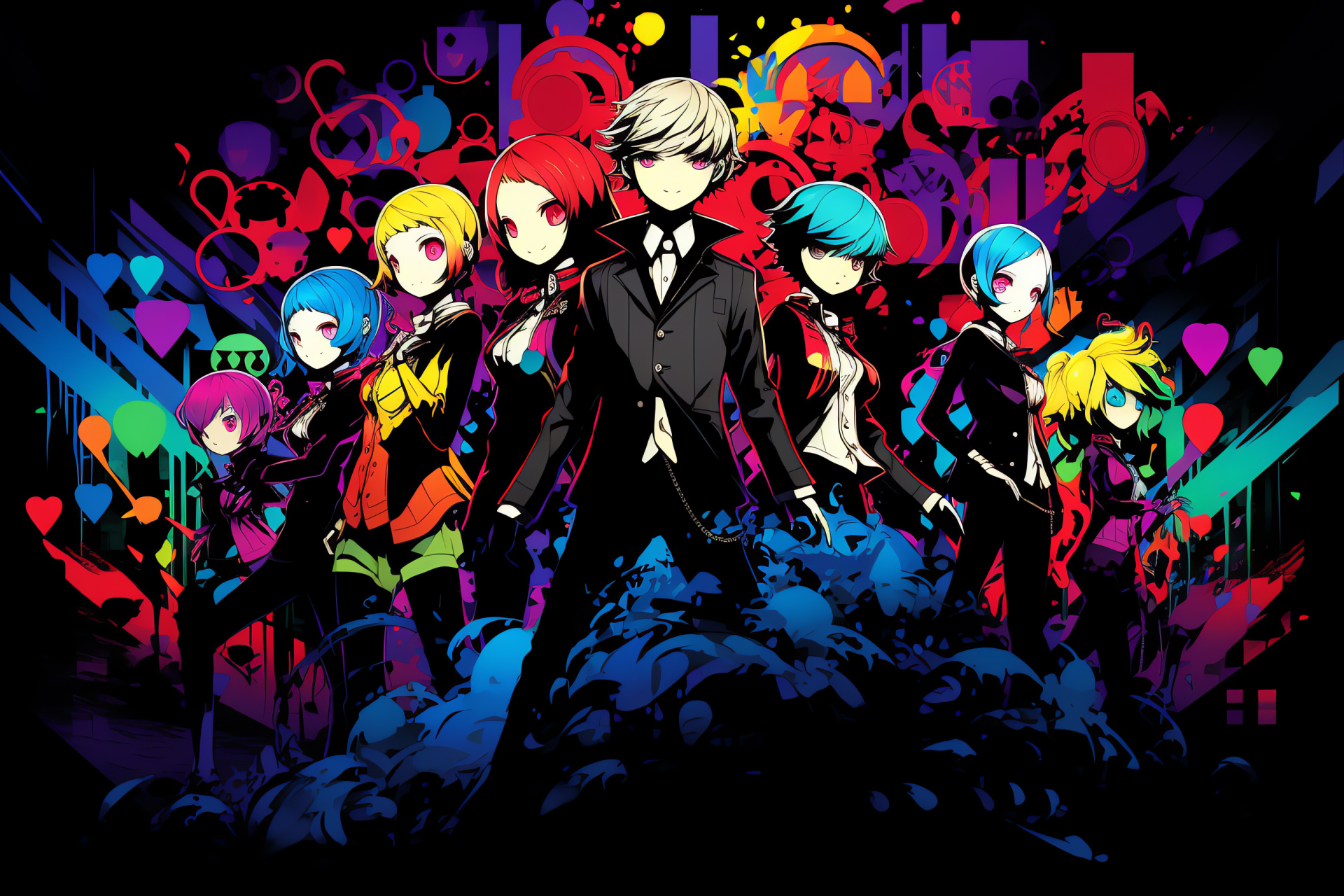 Persona Q, Game protagonists, Mitsuru Kirijo, Aigis, Fighting allies, HD Desktop Wallpaper