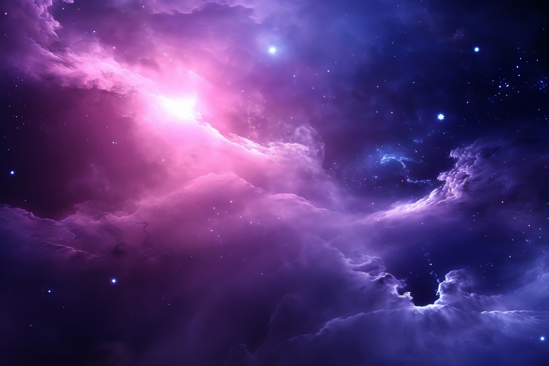 Interstellar purple beauty, Galactic exploration, Vast cosmic scene, Universe tapestry, Stellar allure, HD Desktop Image