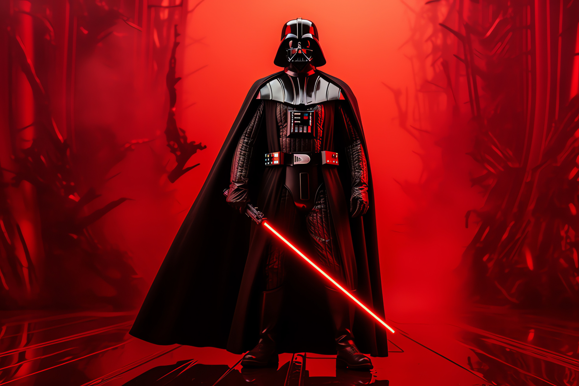 Star Wars villain Darth Vader, Menacing Sith, Galactic Empire enforcer, Dark side wielder, Iconic saber, HD Desktop Wallpaper